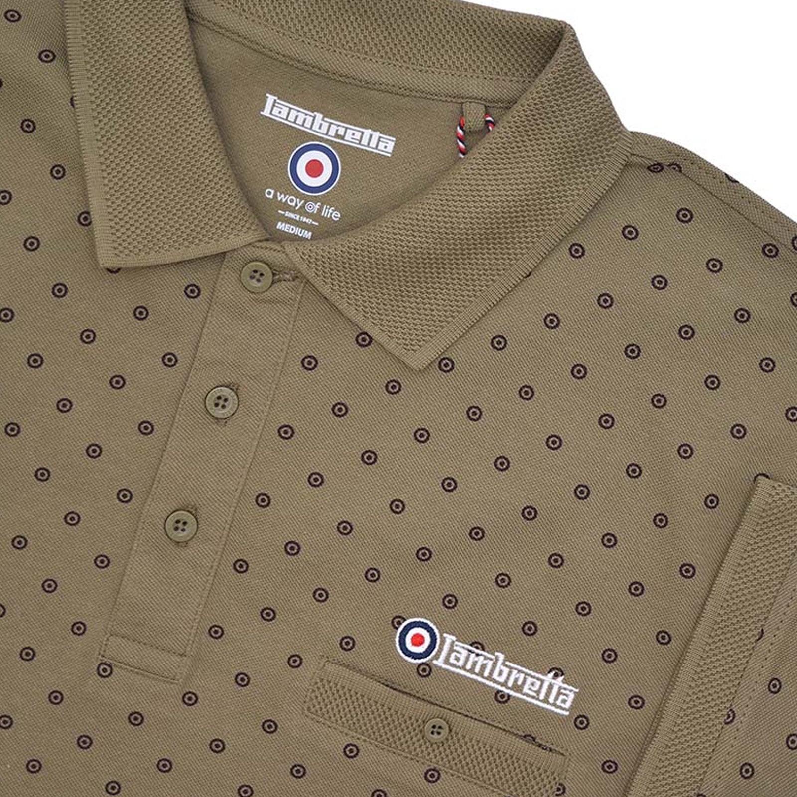 Lambretta Mens Tipped Pique Cotton T-Shirt - Image 9