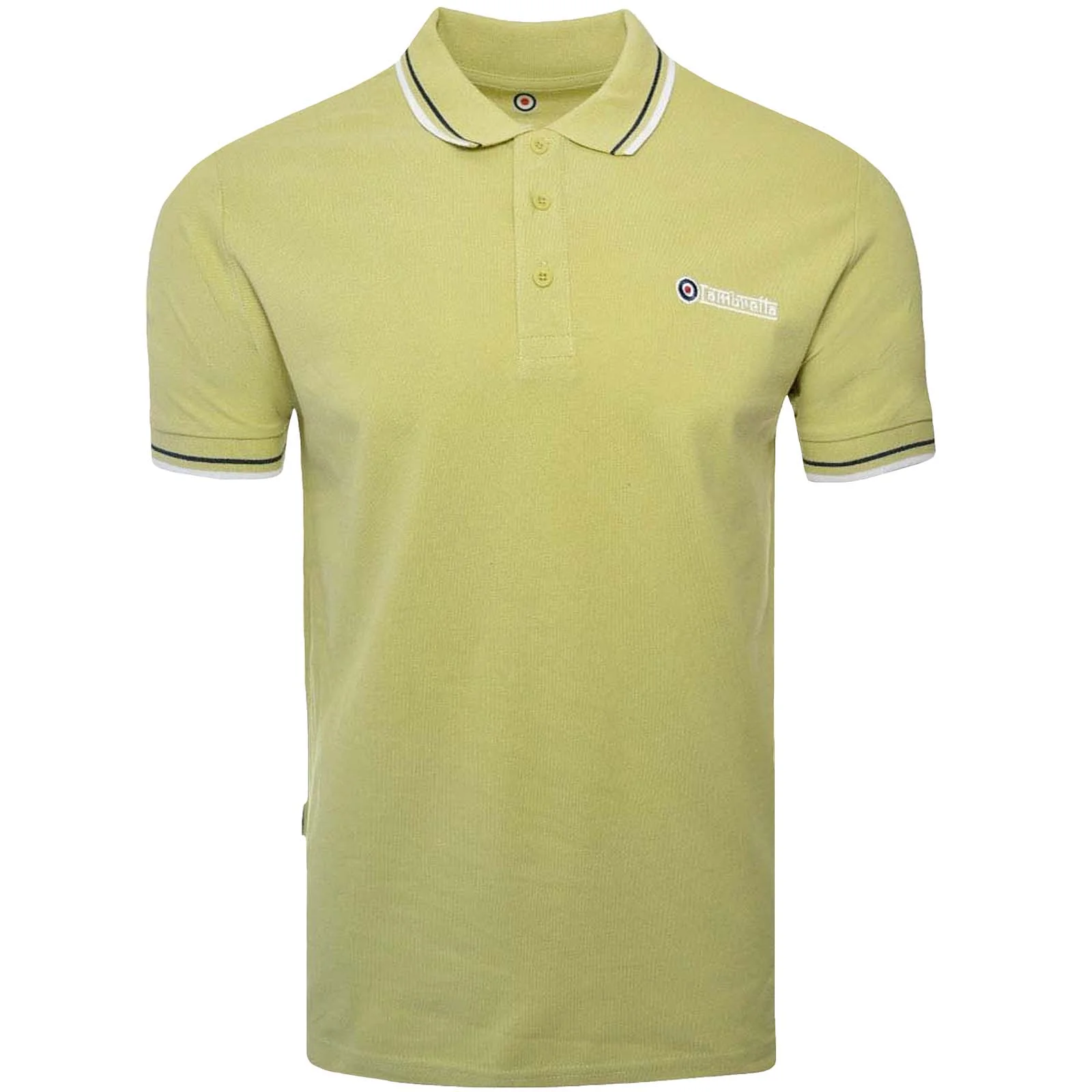 Lambretta Mens Twin Tipped Cotton Polo Shirt - Image 2