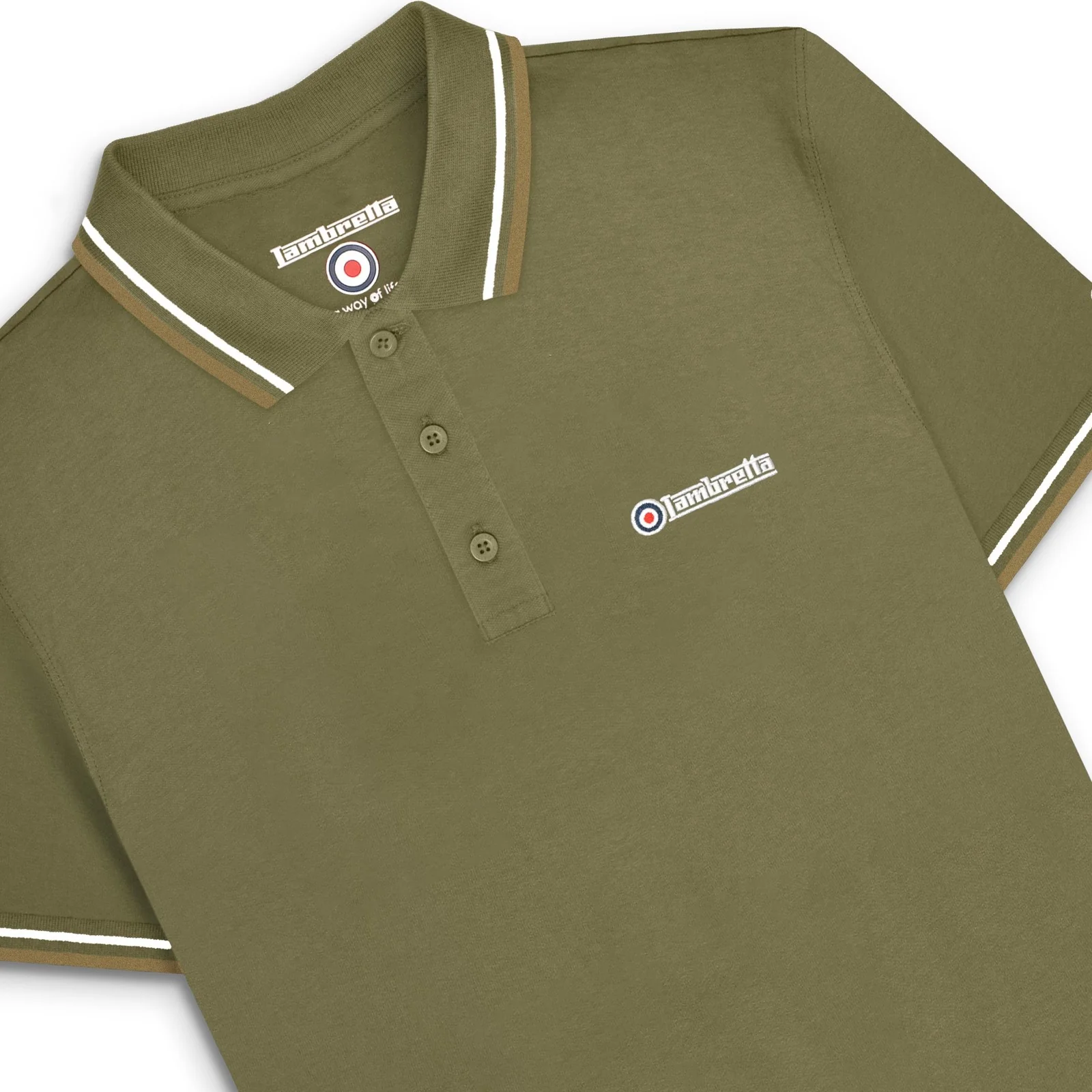 Lambretta Mens Twin Tipped Cotton Polo Shirt - Image 53