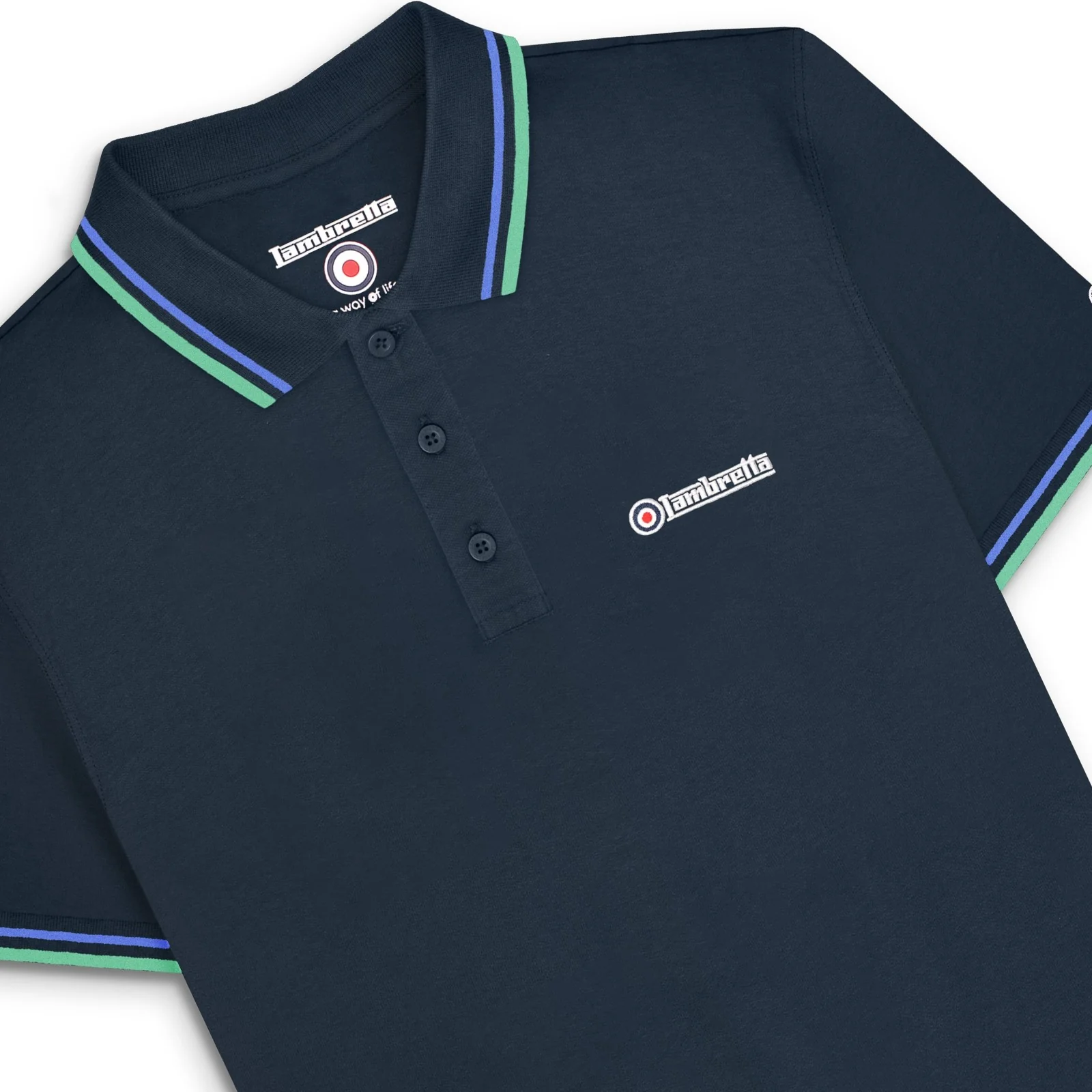 Lambretta Mens Twin Tipped Cotton Polo Shirt - Image 55