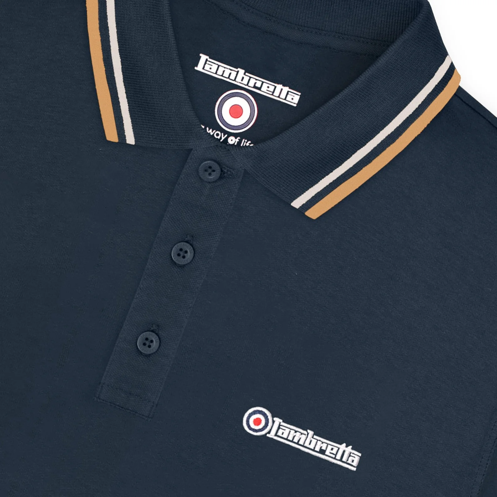Lambretta Mens Twin Tipped Cotton Polo Shirt - Image 71