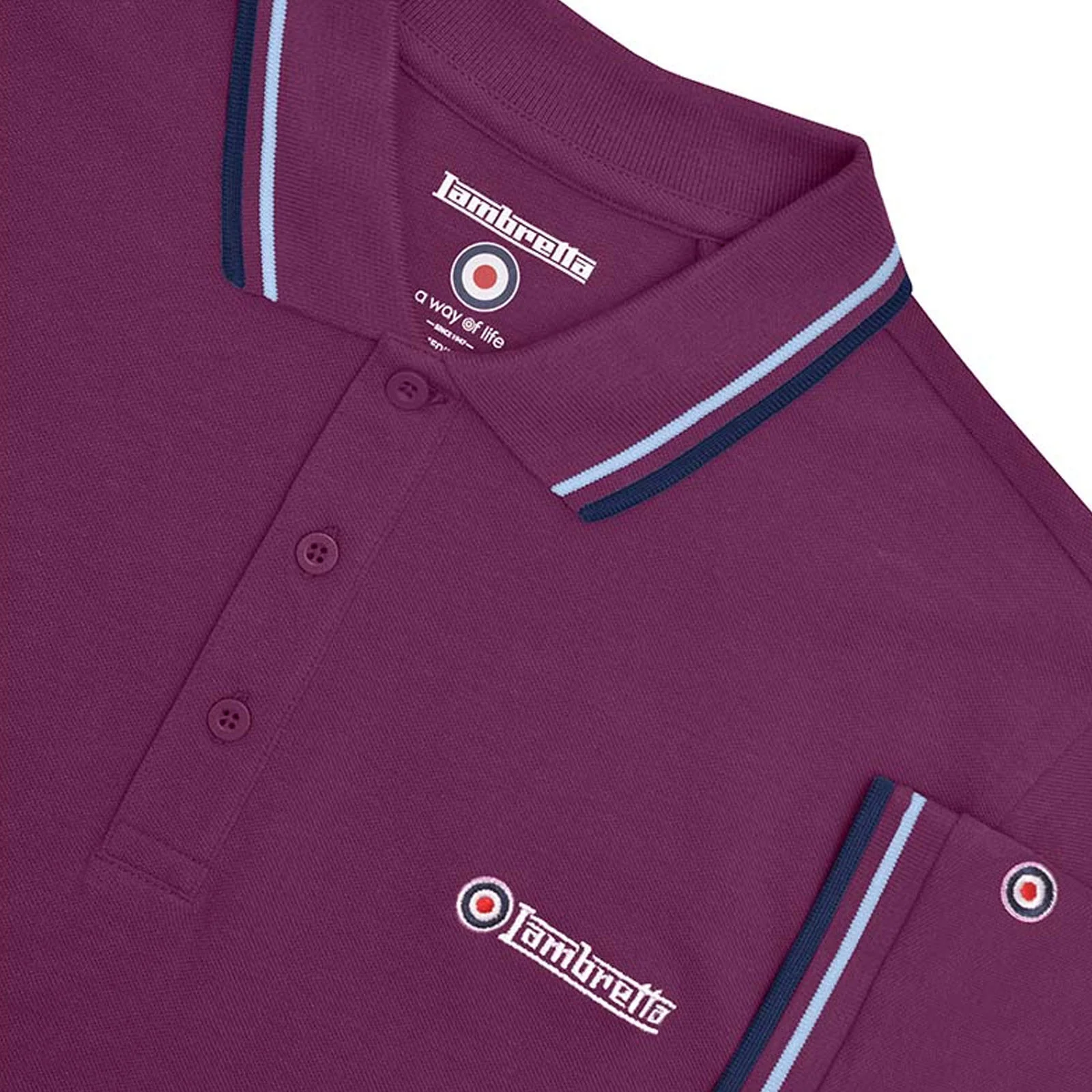 Lambretta Mens Twin Tipped Retro Polo Shirt - Image 11