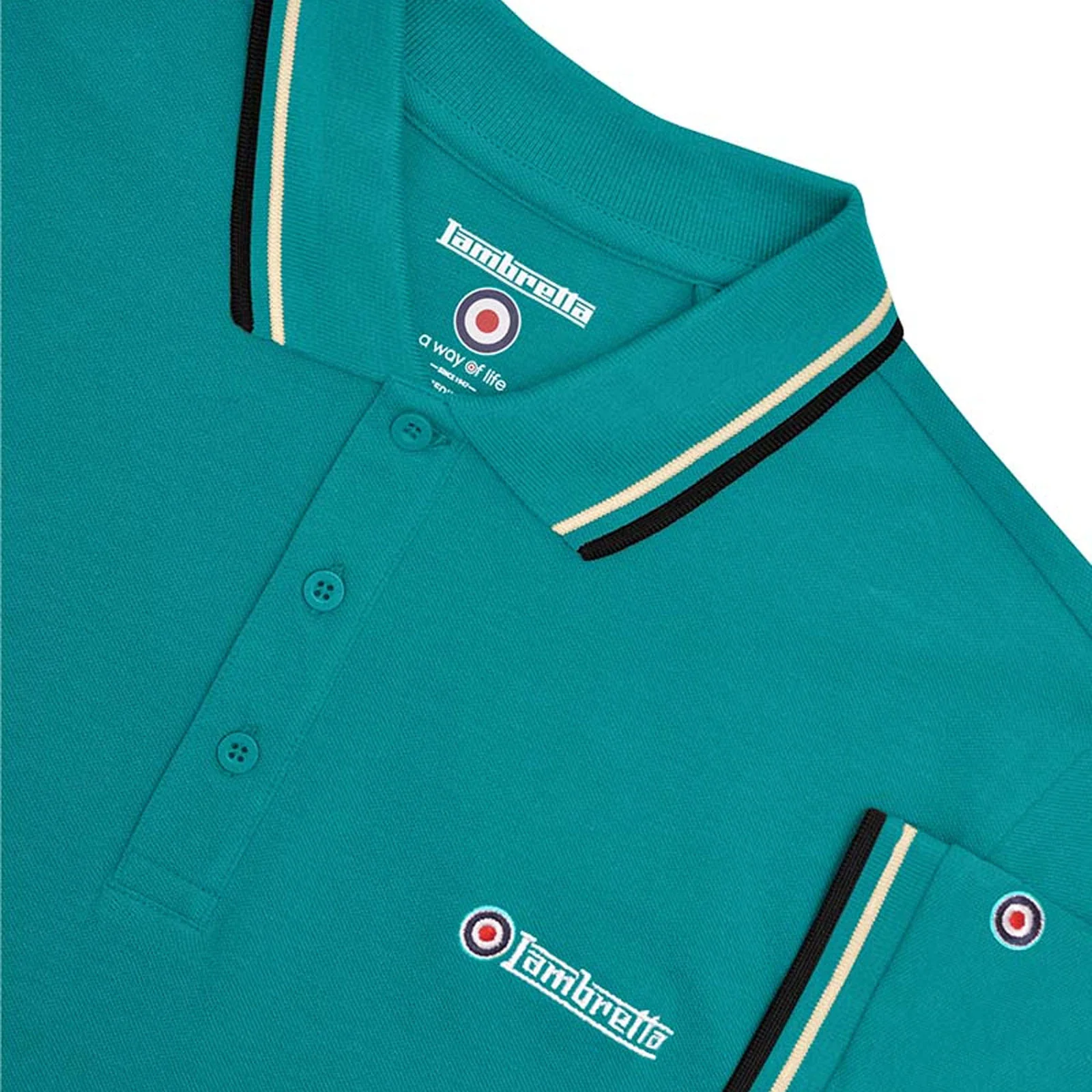 Lambretta Mens Twin Tipped Retro Polo Shirt - Image 12