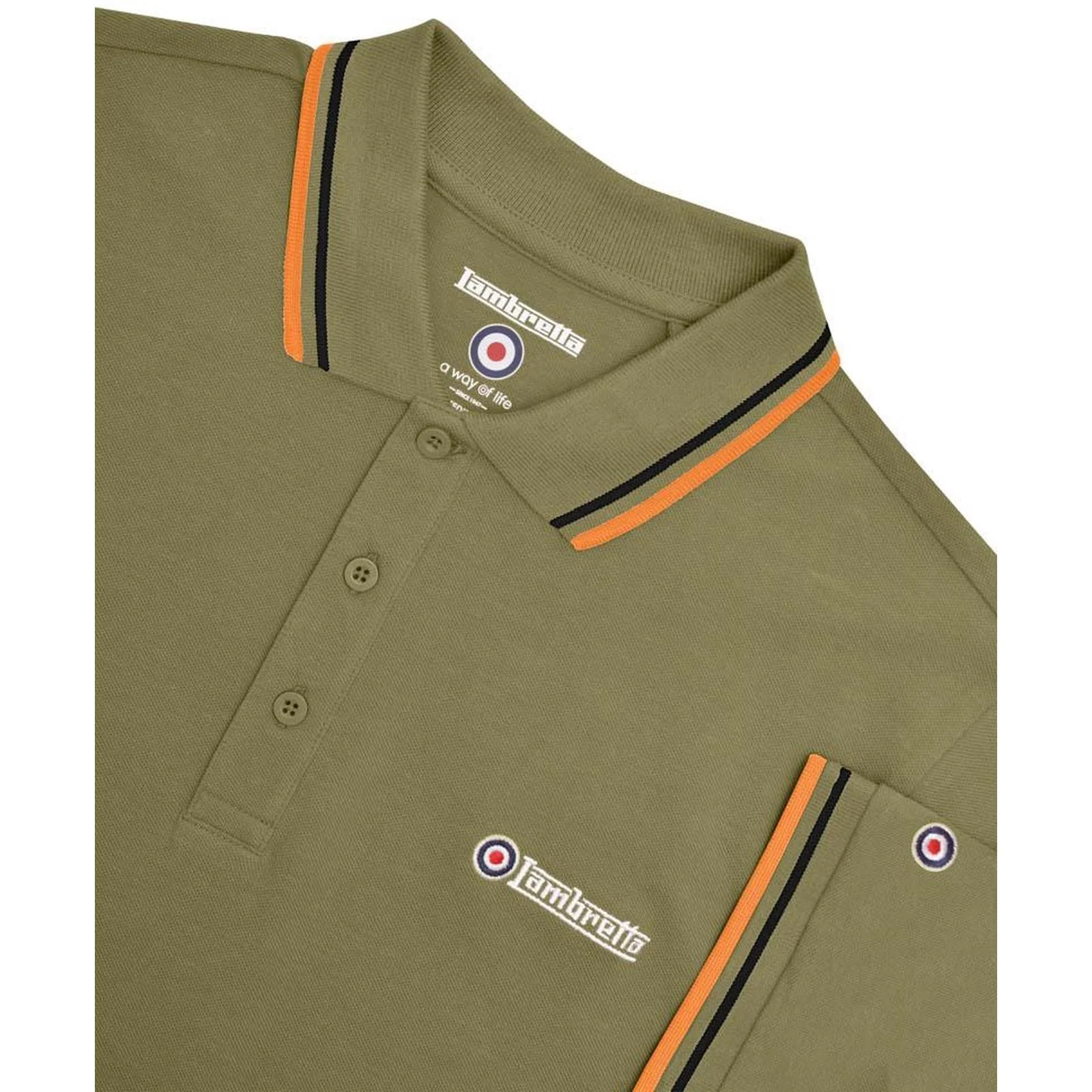Lambretta Mens Twin Tipped Retro Polo Shirt - Image 71