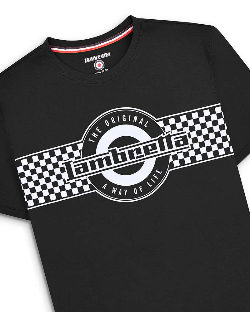 Lambretta Mens Two Tone Logo  Crew Neck T-Shirt - Image 4
