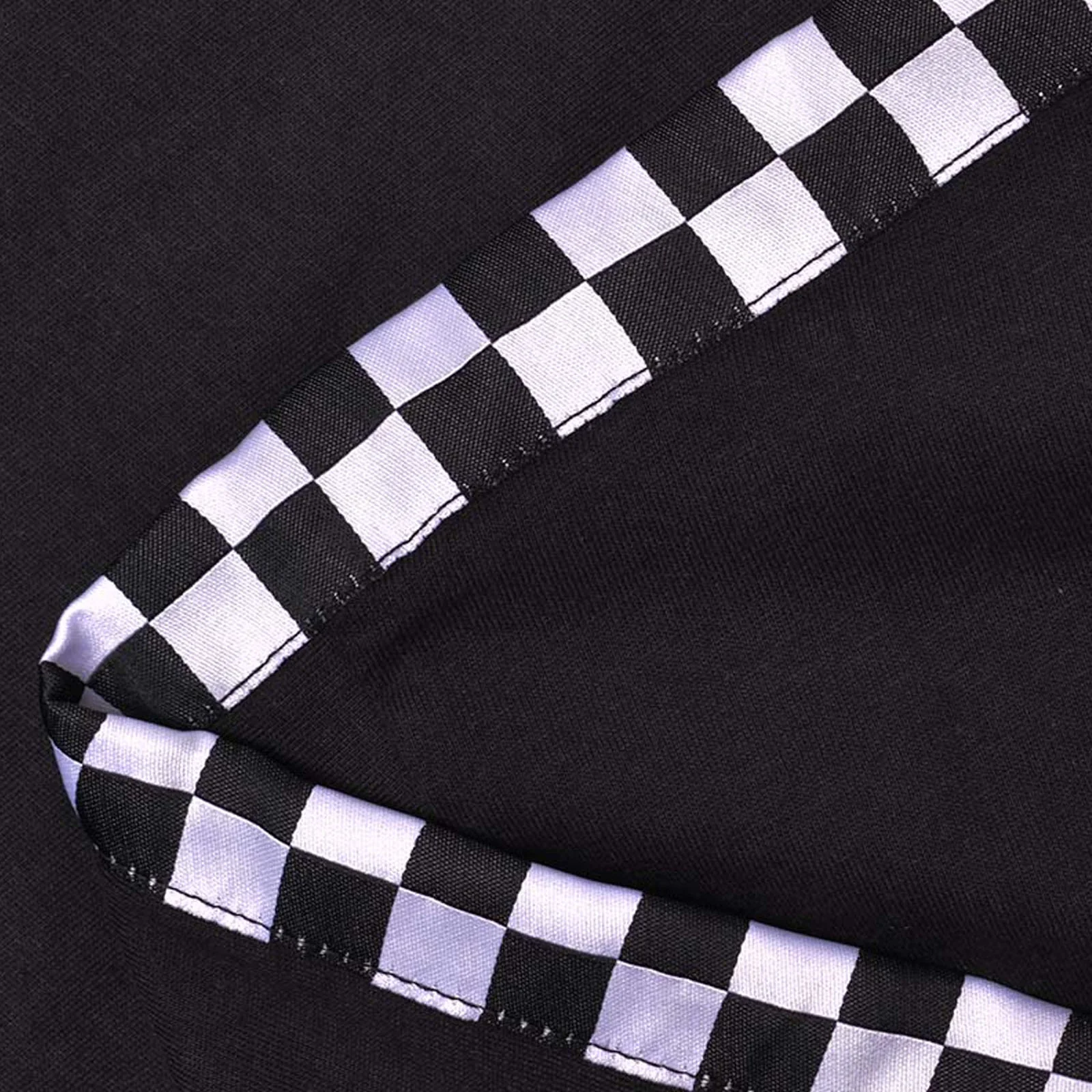 Lambretta Mens Two Toned Taped Checkered T-Shirt - Black - Image 4