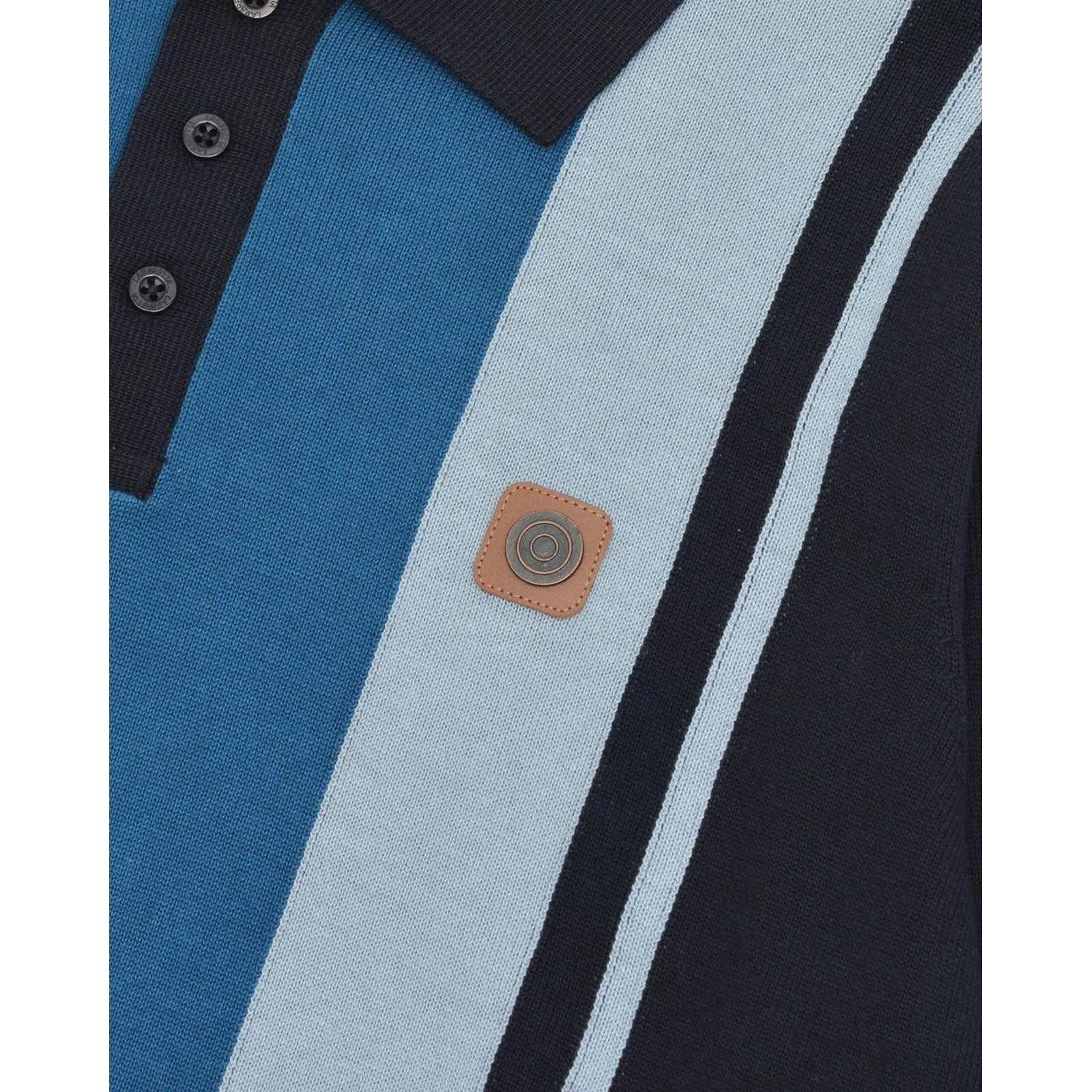 Lambretta Mens Vintage Panel Polo Shirt Collar Button - Image 11