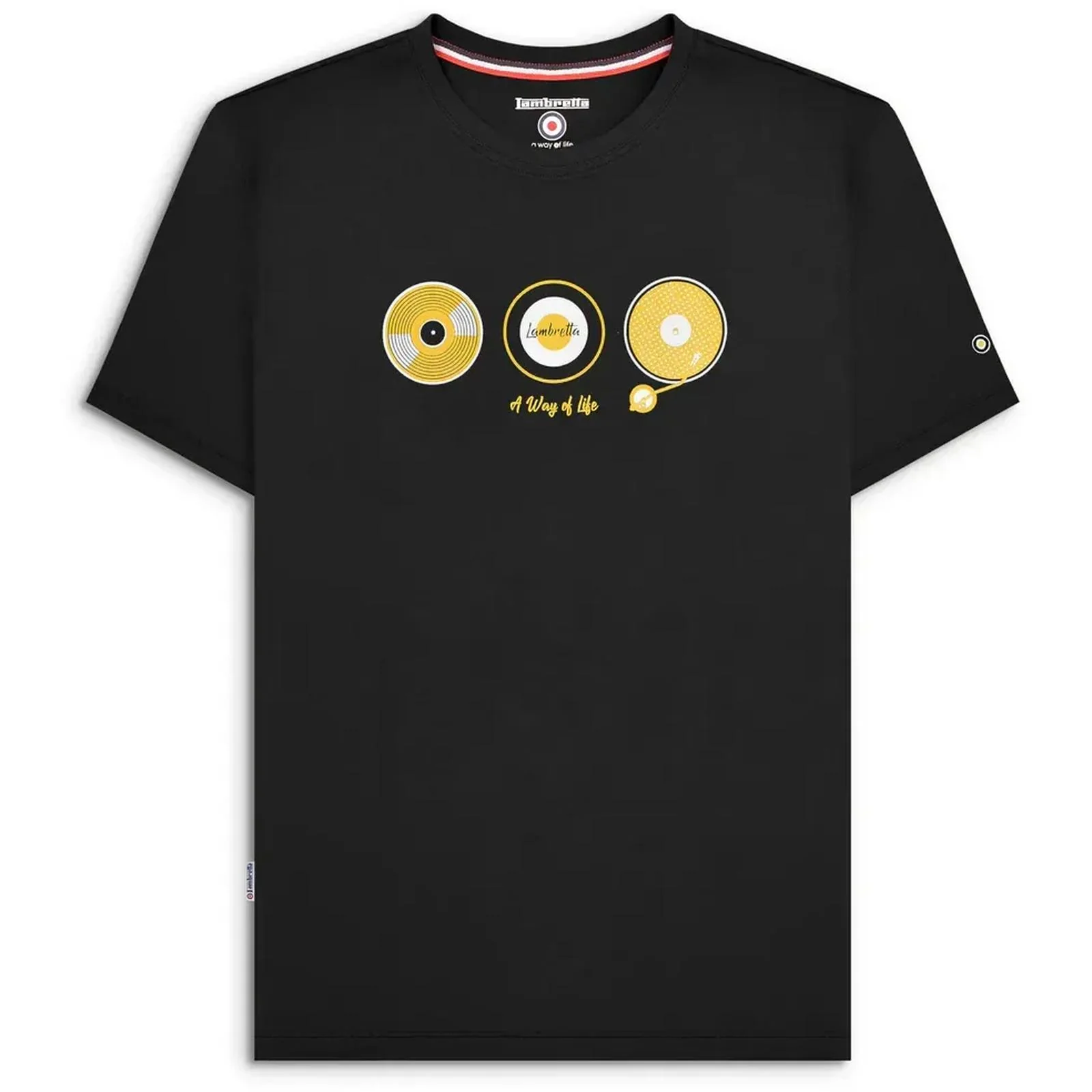 Lambretta Mens Vinyl Short Sleeve Cotton T-Shirt - Image 2