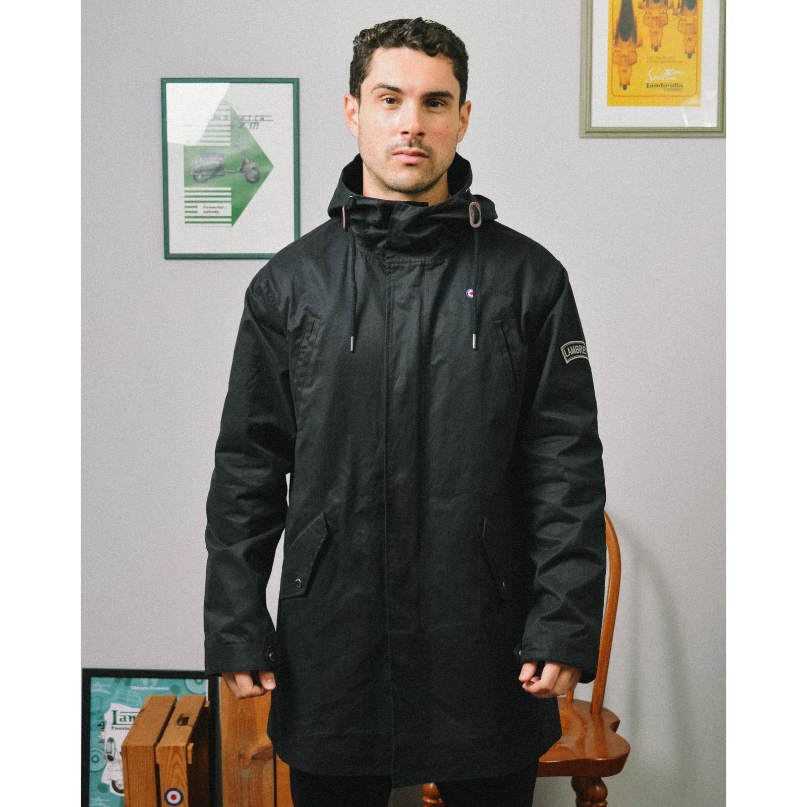 Lambretta Mens Water Resistant Parka Jacket - Image 9