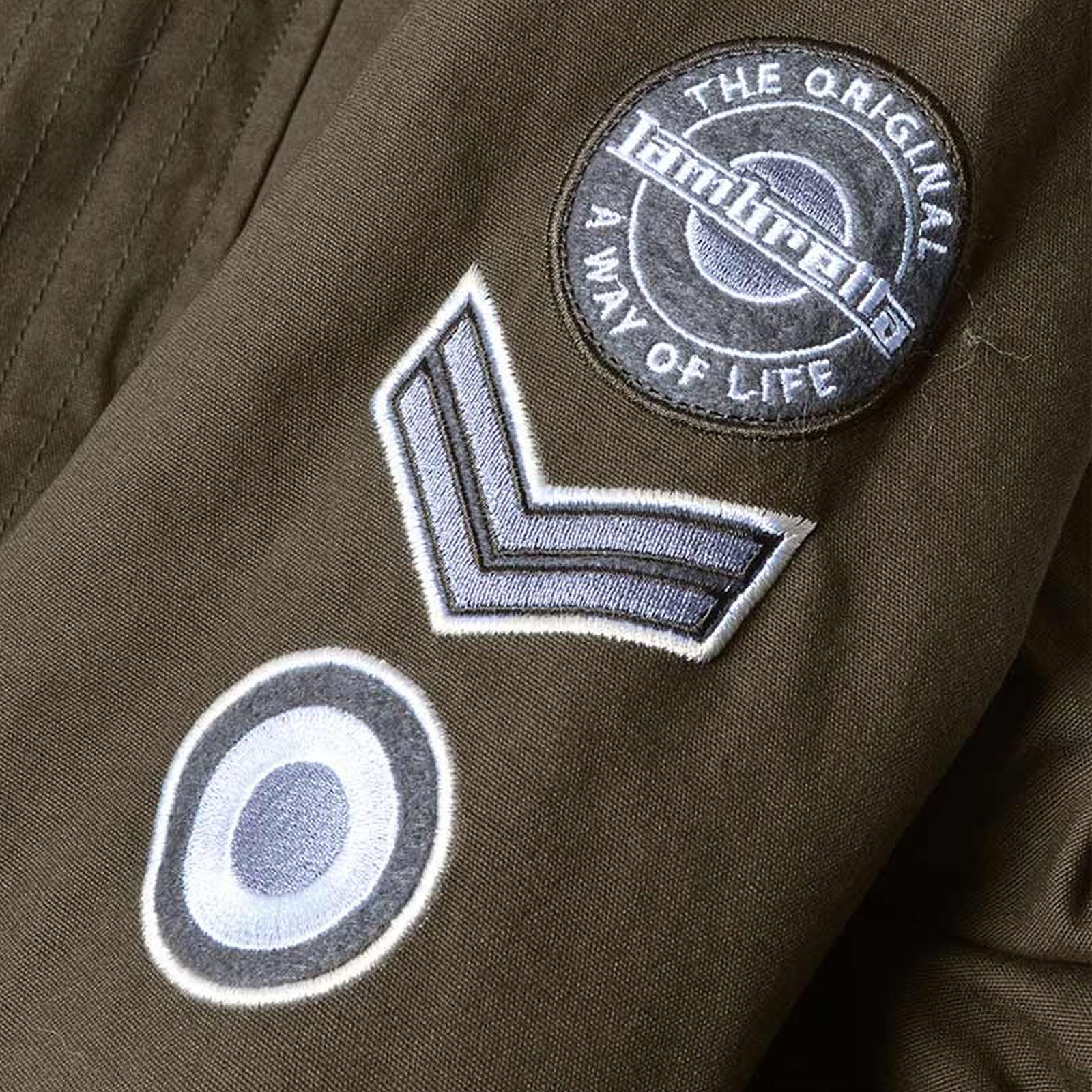 Lambretta Sherpa Lined Faux Fur Hooded Parka Jacket - Khaki - Image 4