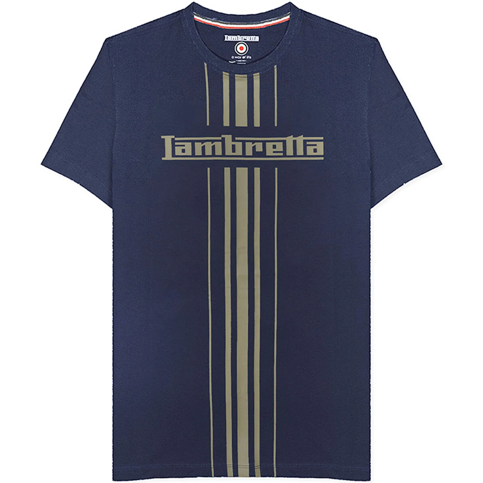 Lambretta Stripe Print T-Shirt - Navy