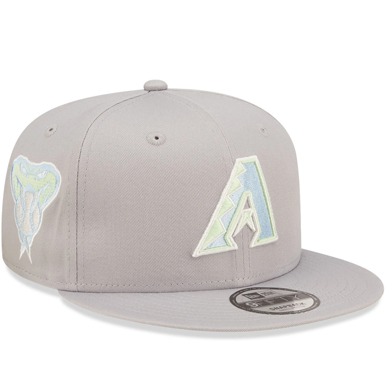 New Era Arizona Dimondbacks Pastel Patch 9FIFTY Snapback Cap - Grey - Image 3