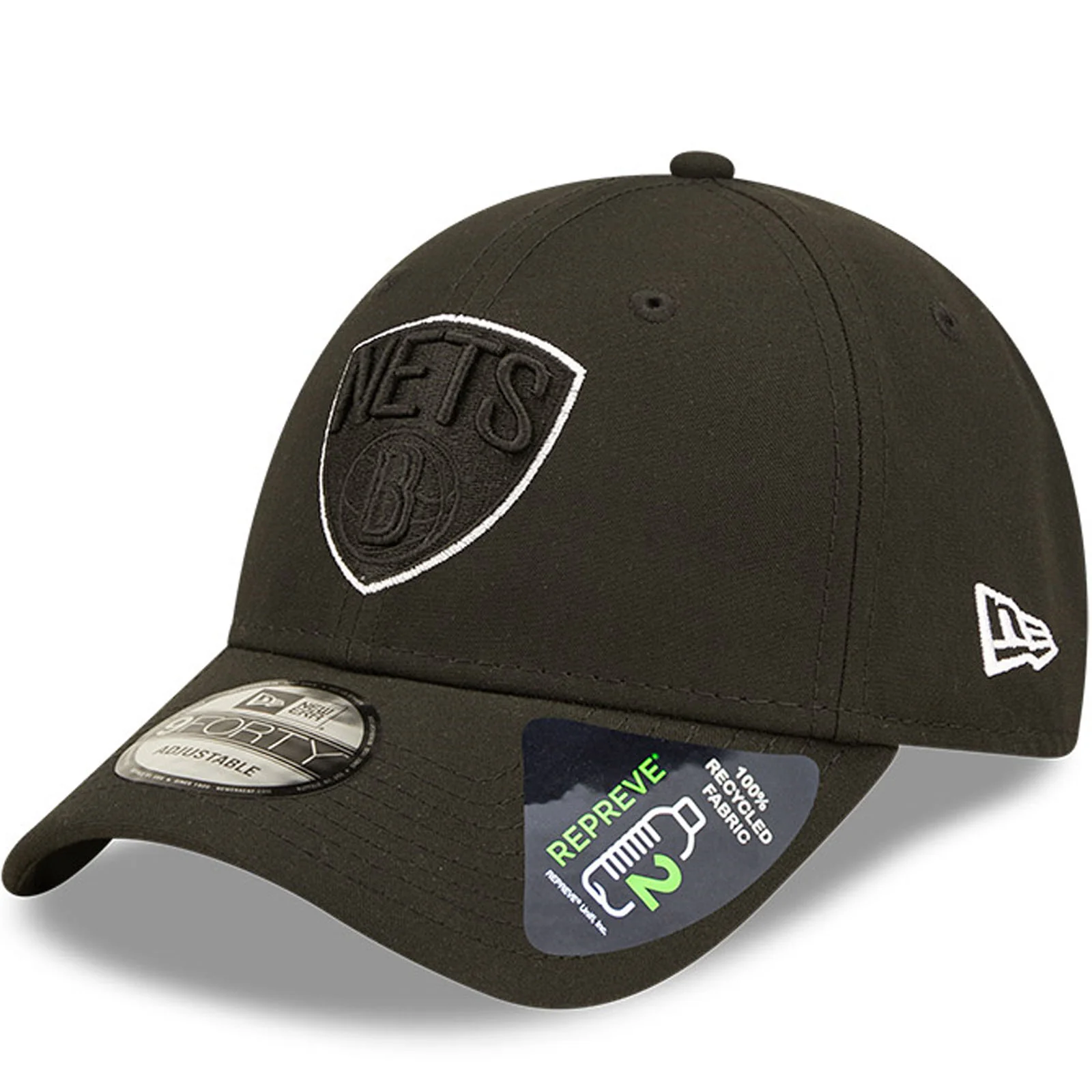 New Era Brooklyn Nets 9FORTY Repreve Neon Snapback Cap - Black