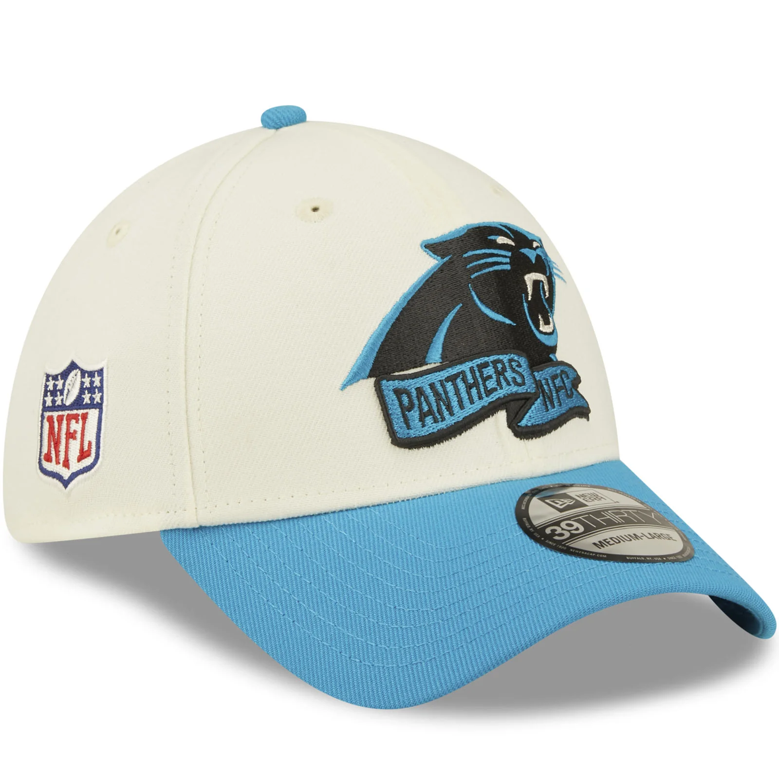New Era Carolina Panthers NFL 39THIRTY Sideline 2022 Baseball Cap - White - Image 3