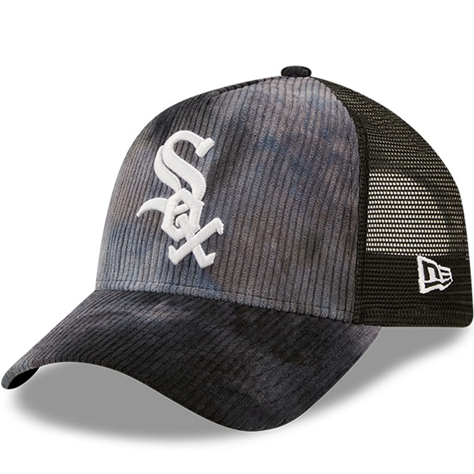 New Era Chicago White Sox MLB Tie Dye Cord 9FORTY A-Frame Trucker Cap - Black