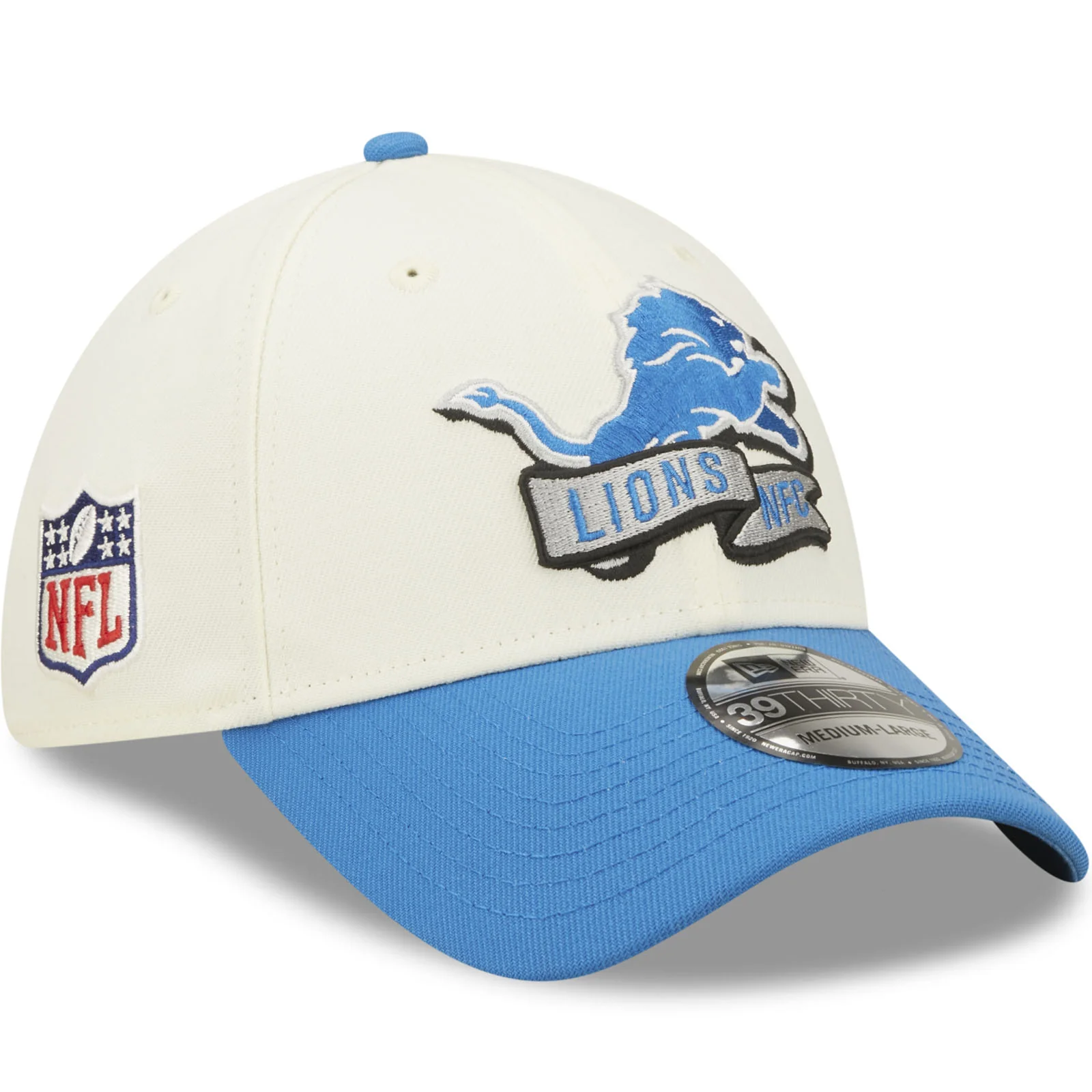 New Era Detroit Lions NFL 39THIRTY Sideline 2022 Baseball Cap - White - Image 3