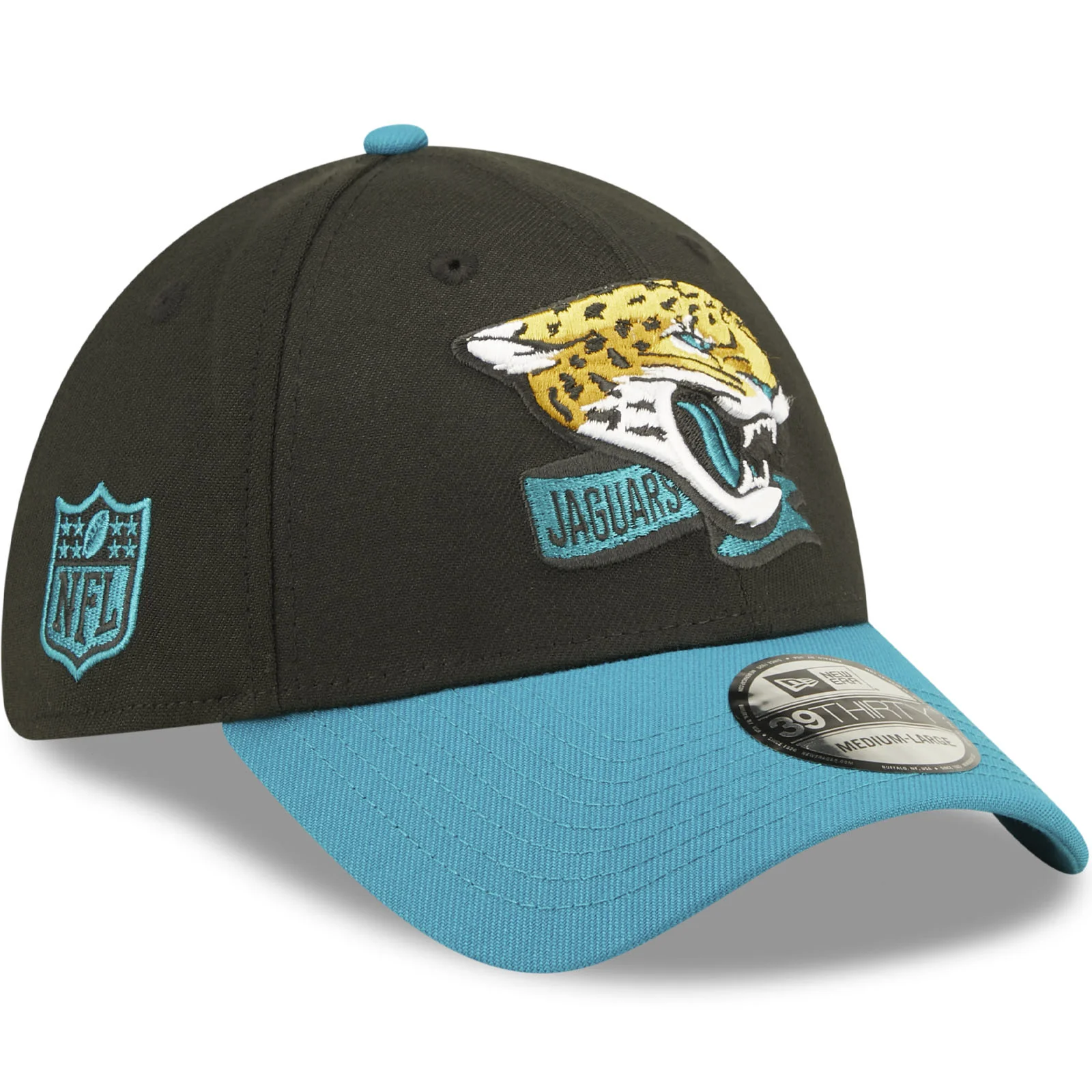 New Era Jacksonville Jaguars NFL 2022 Sideline 39THIRTY Baseball Cap - Black - Image 3