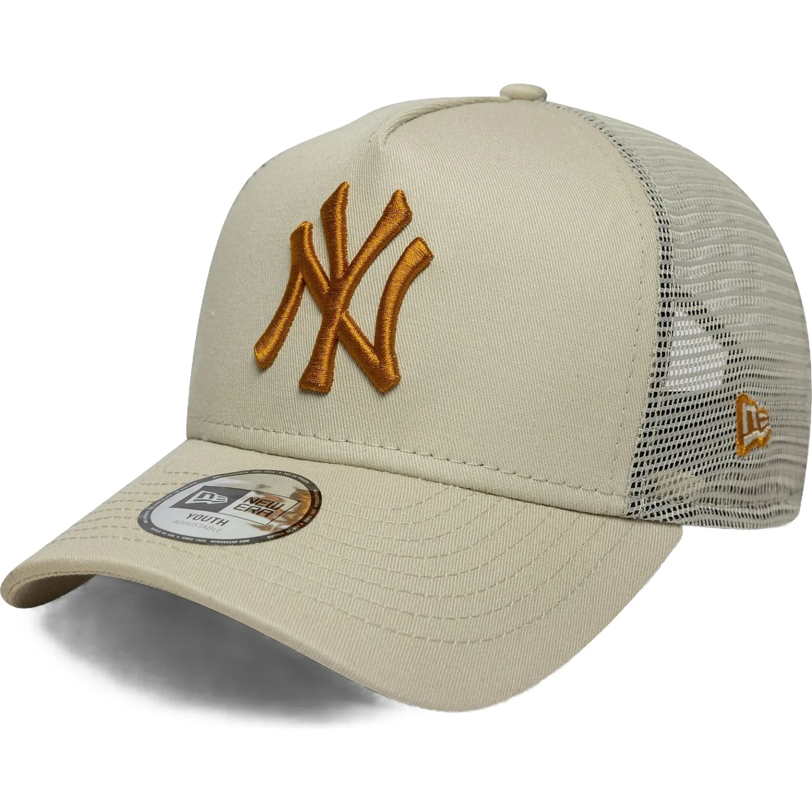 New Era Kids 9FORTY AF TRUCKER New York Yankees Trucker Cap - Light Beige - YTH - Image 4