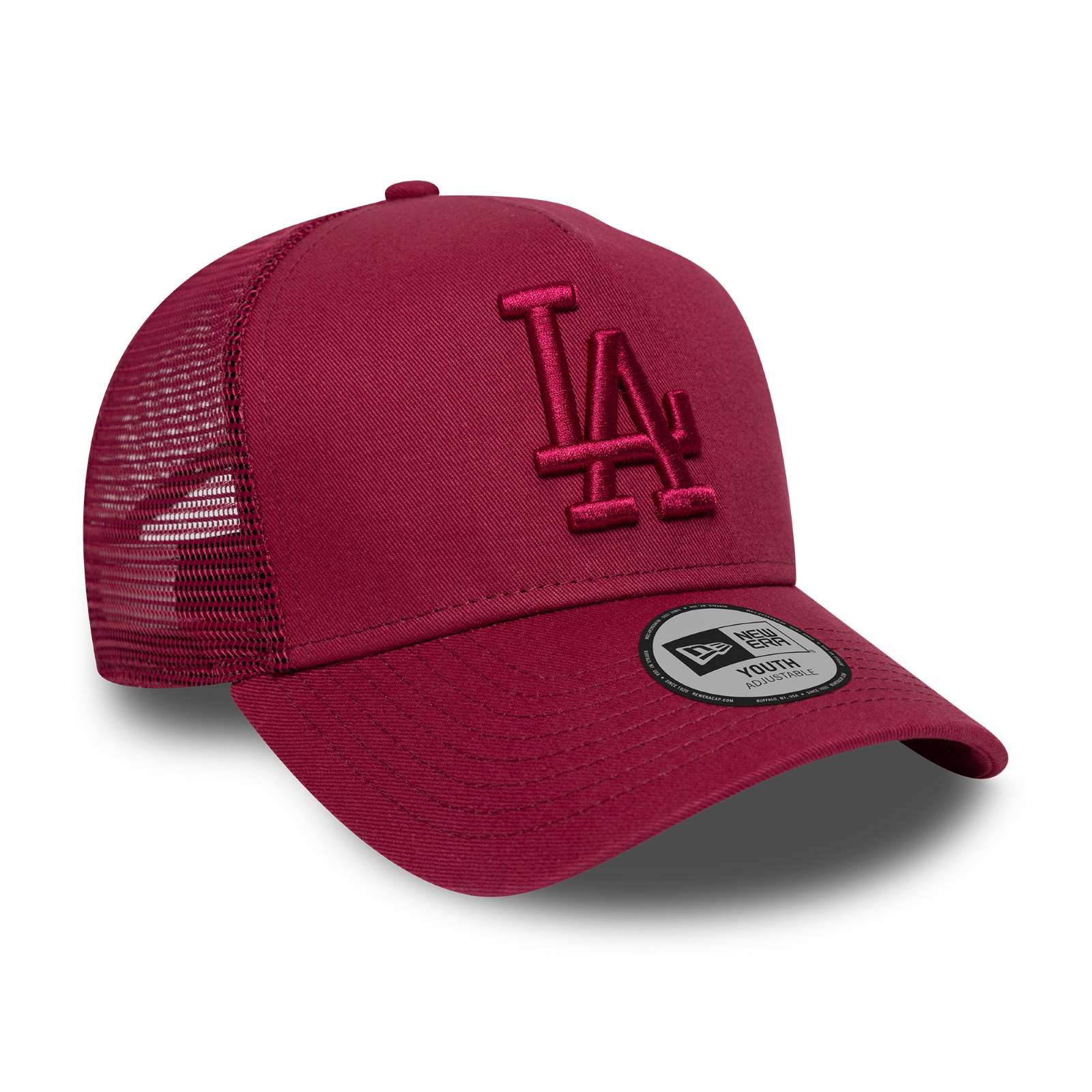 New Era Kids Los Angeles Dodgers 9FORTY League Essential Trucker Cap - Dark Red - YTH - Image 3