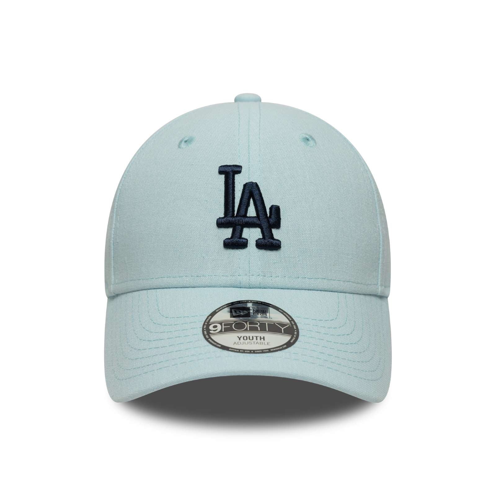 New Era Kids Los Angeles Dodgers 9FORTY Linen Baseball Cap - Pastel Blue - YTH - Image 2