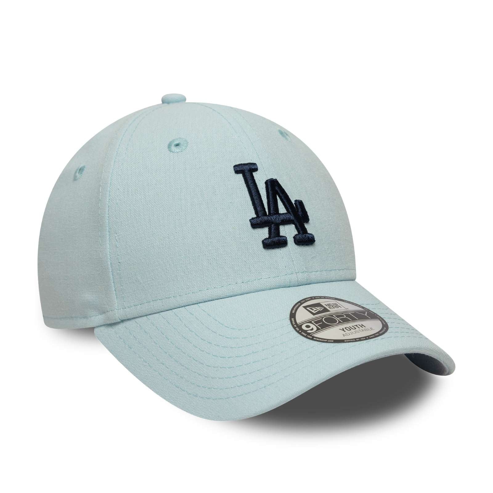 New Era Kids Los Angeles Dodgers 9FORTY Linen Baseball Cap - Pastel Blue - YTH - Image 3