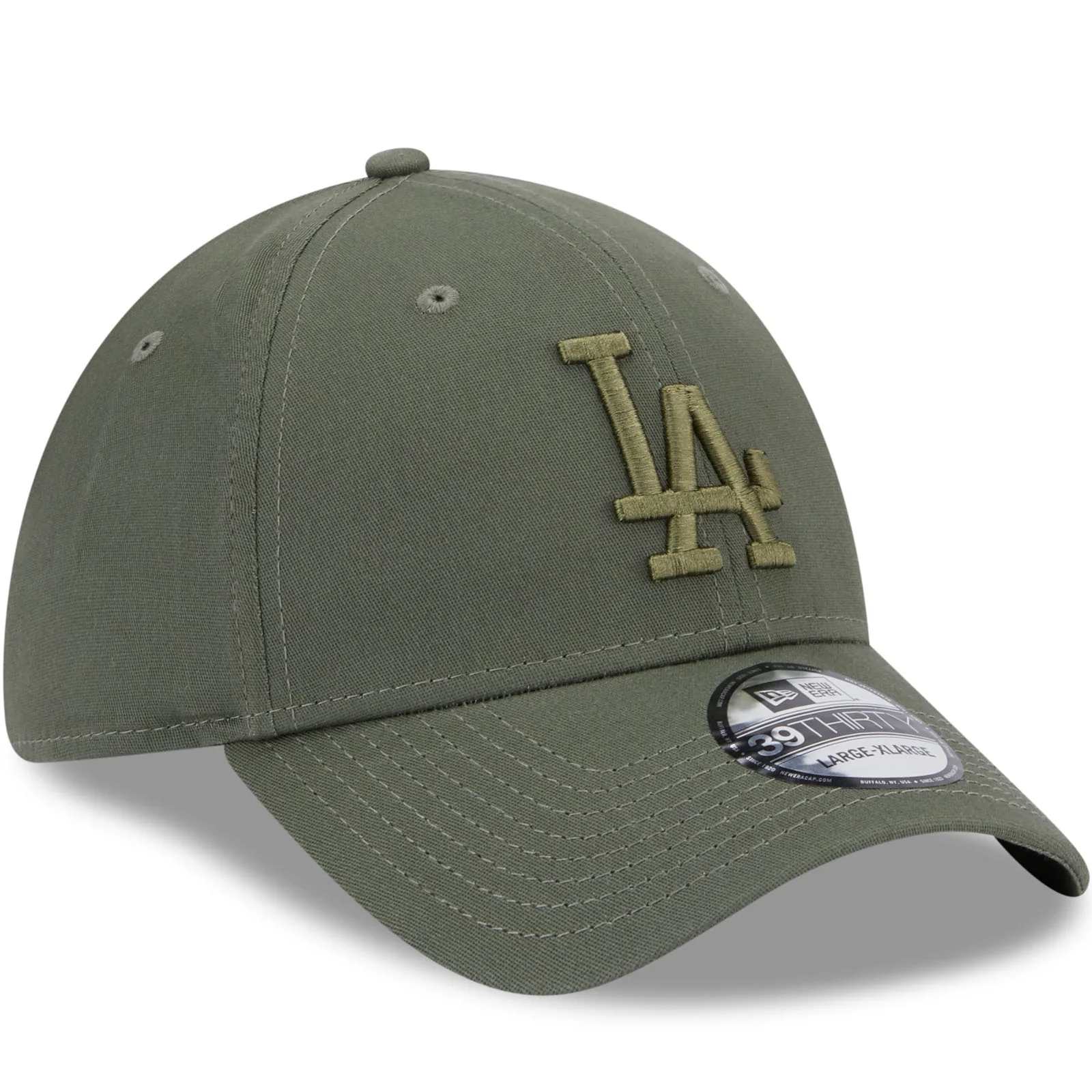 New Era LA Dodgers League Essentials 39THIRTY Stretch Fit Cap - Green - Image 3