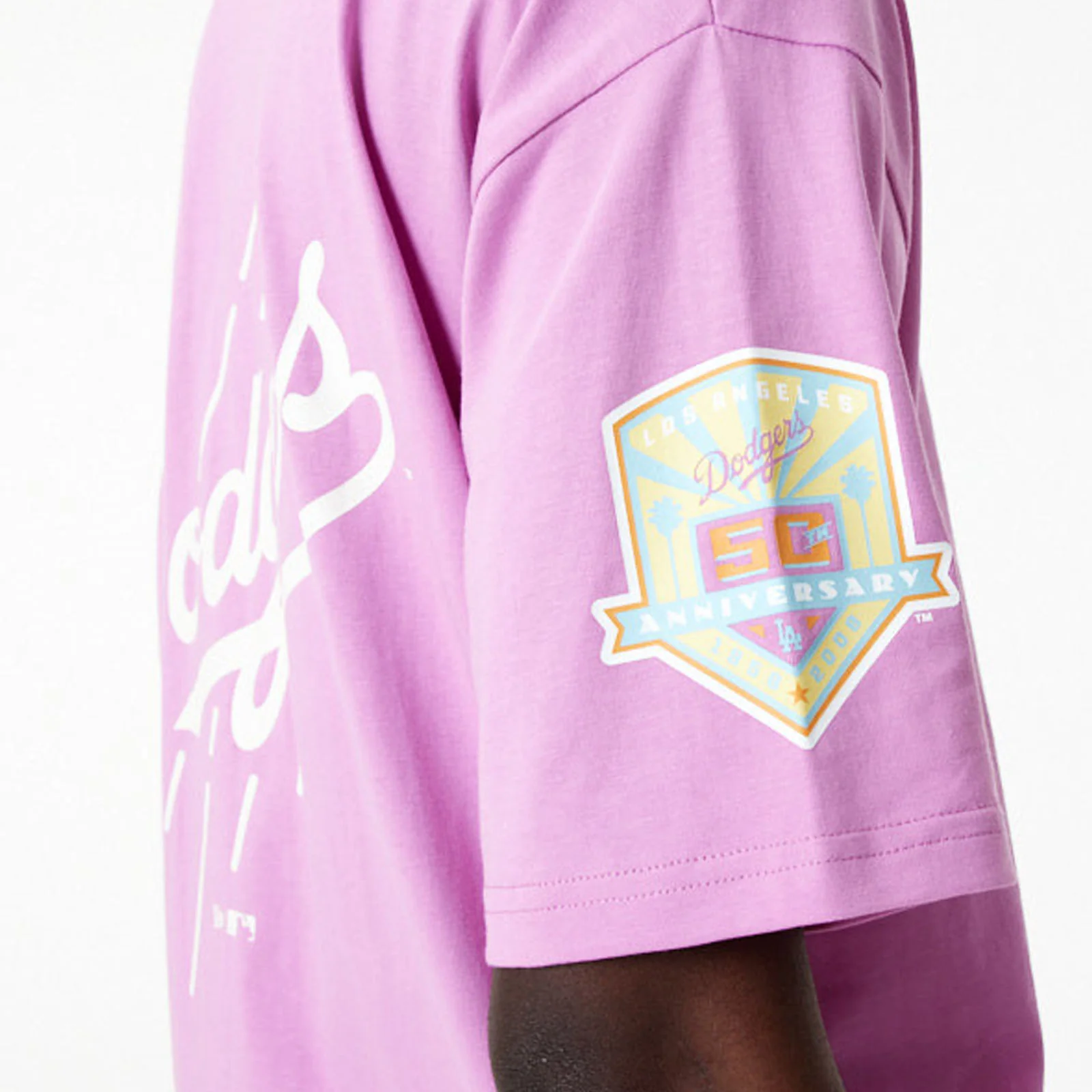 New Era LA Dodgers MLB Pastel Oversized T-Shirt - Pink - Image 4