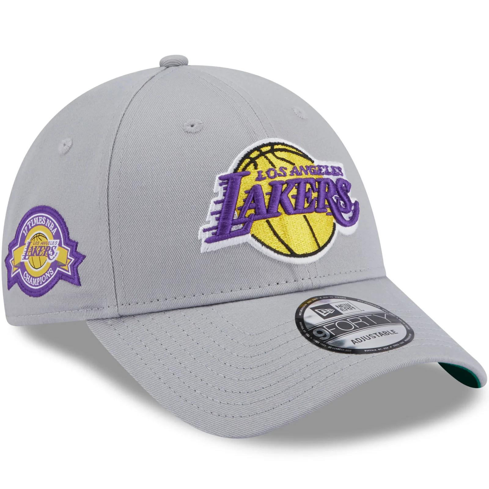 New Era LA Lakers x17 NBA Champions 9FORTY Cap - Grey - Image 3