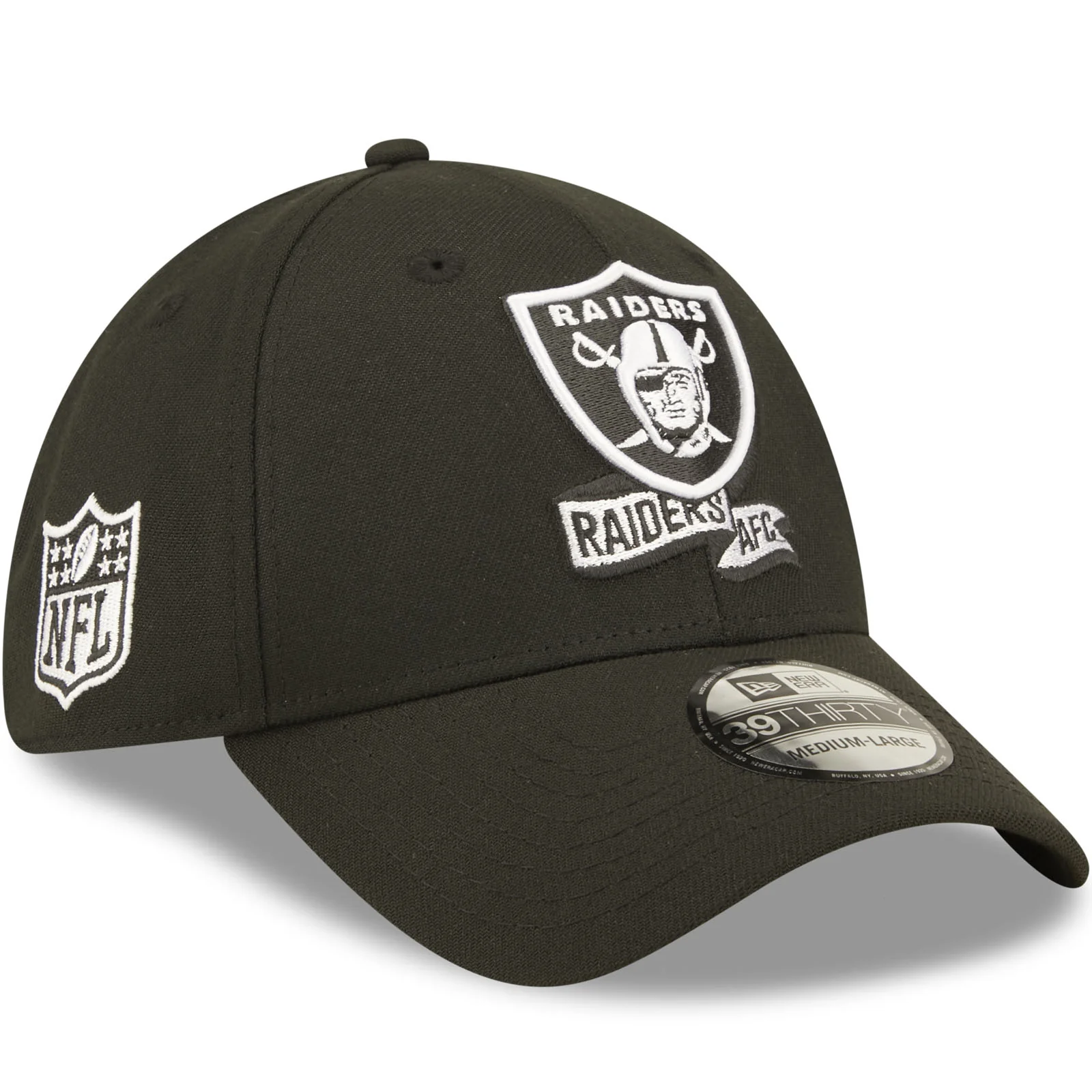 New Era Las Vegas Raiders NFL 2022 Sideline 39THIRTY Baseball Cap - Black - Image 3