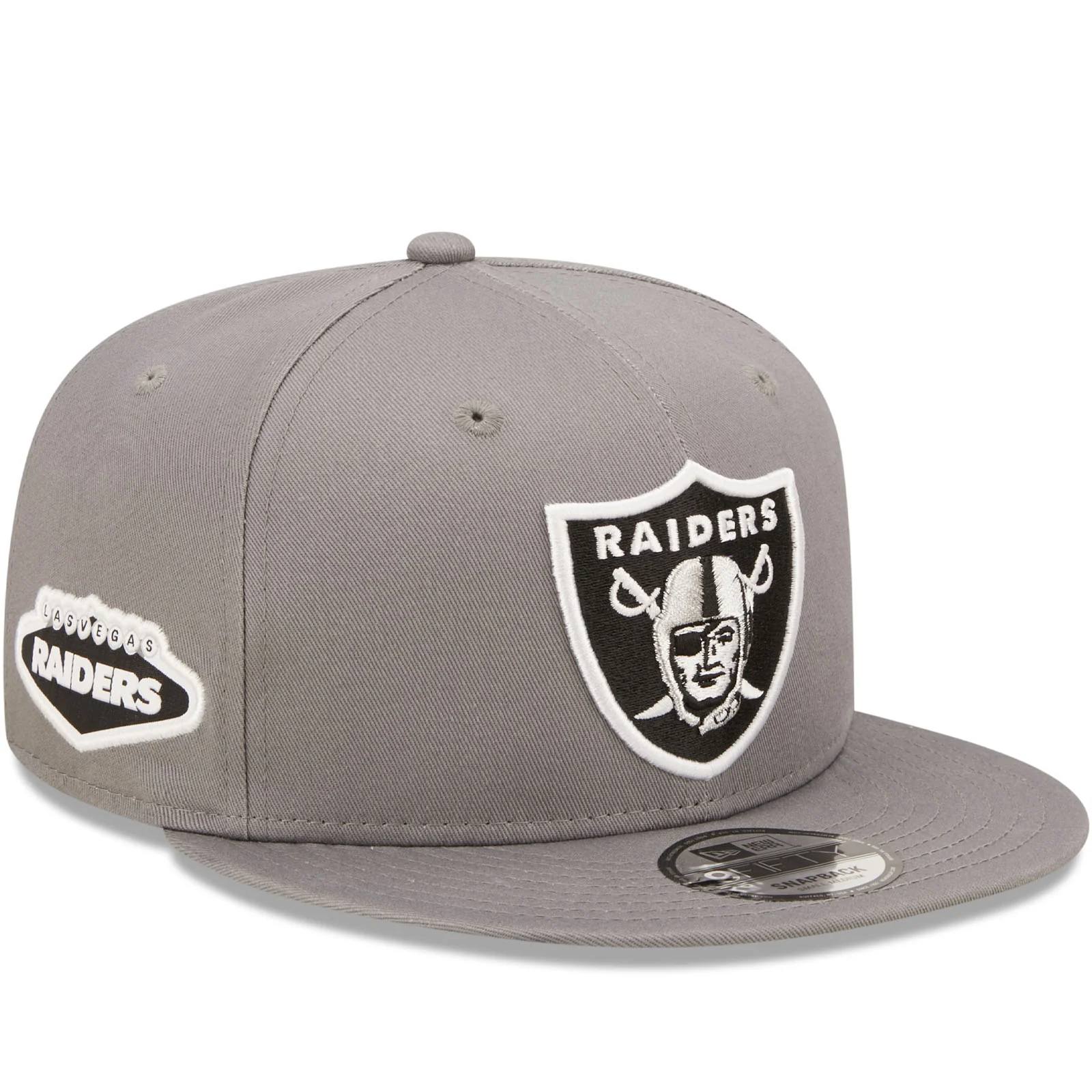 New Era Las Vegas Raiders Team Side Patch 9FIFTY Snapback Cap - Grey - Image 3