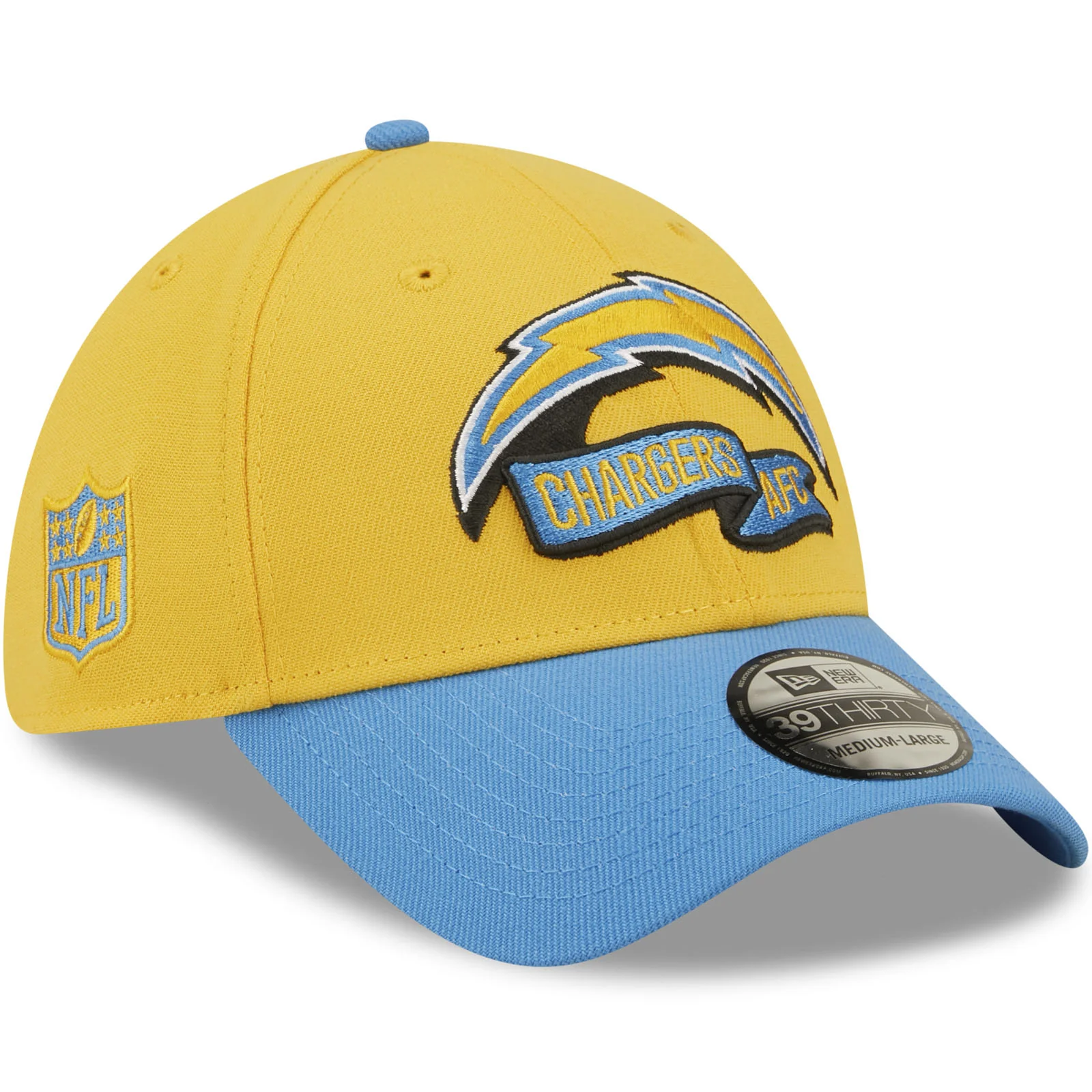 New Era Los Angeles Chargers NFL 2022 Sideline 39THIRTY Baseball Cap - Yellow - Image 3