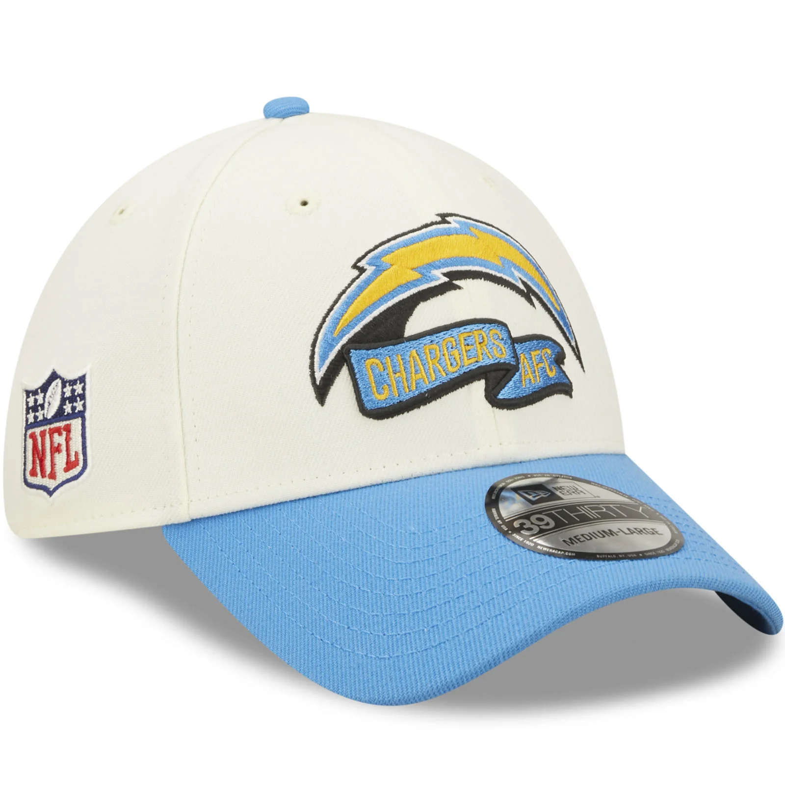 New Era Los Angeles Chargers NFL 39THIRTY Sideline 2022 Baseball Cap - White - Image 3