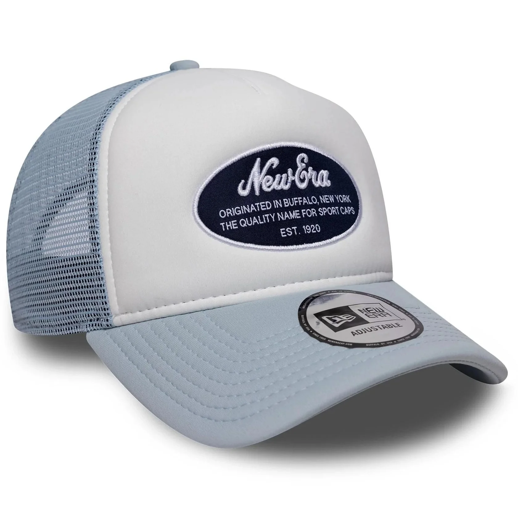 New Era Mens 9FORTY Oval Foam Patch Trucker Cap - Pastel Blue - OSFM - Image 3