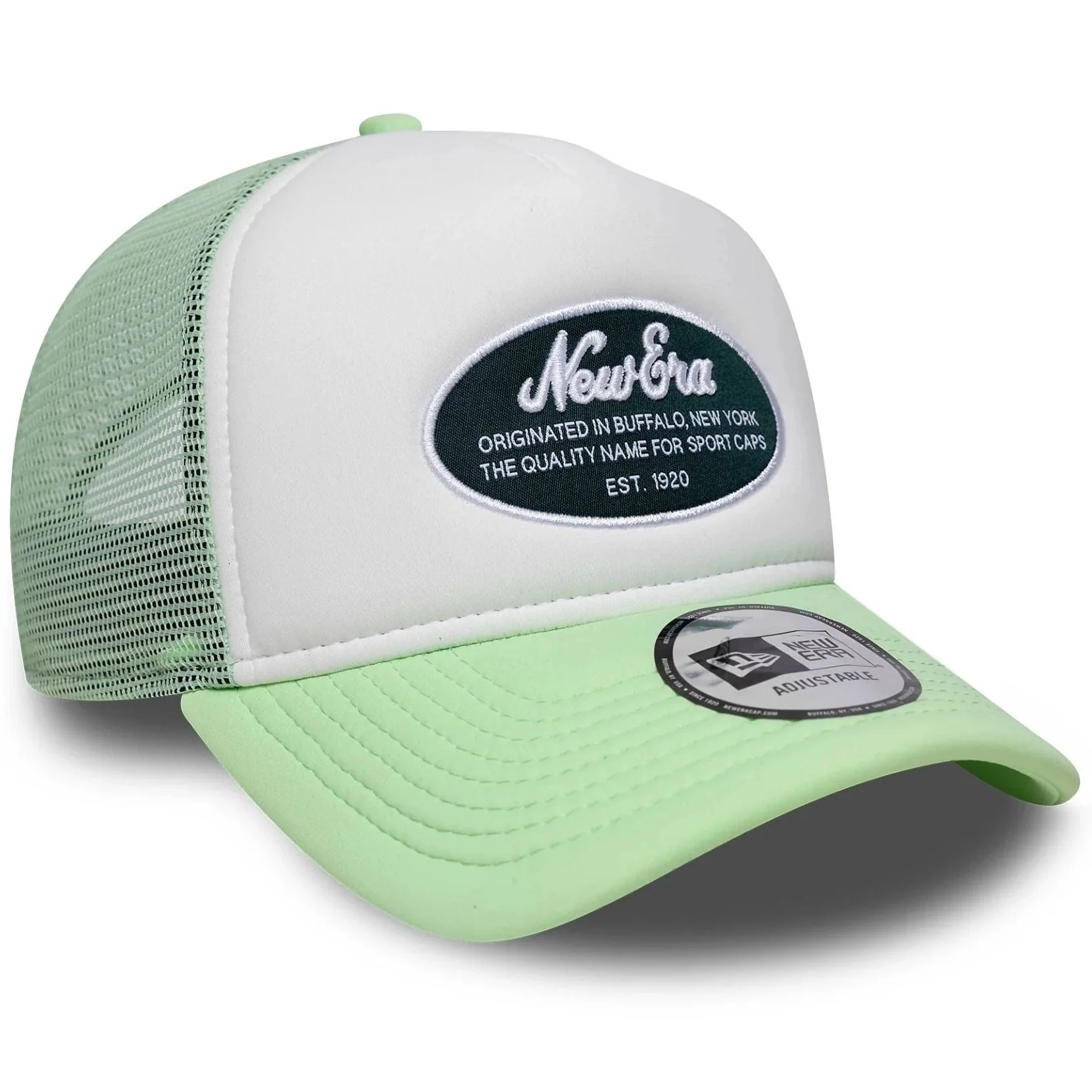 New Era Mens 9FORTY Oval Foam Patch Trucker Cap - Pastel Green - OSFM - Image 3