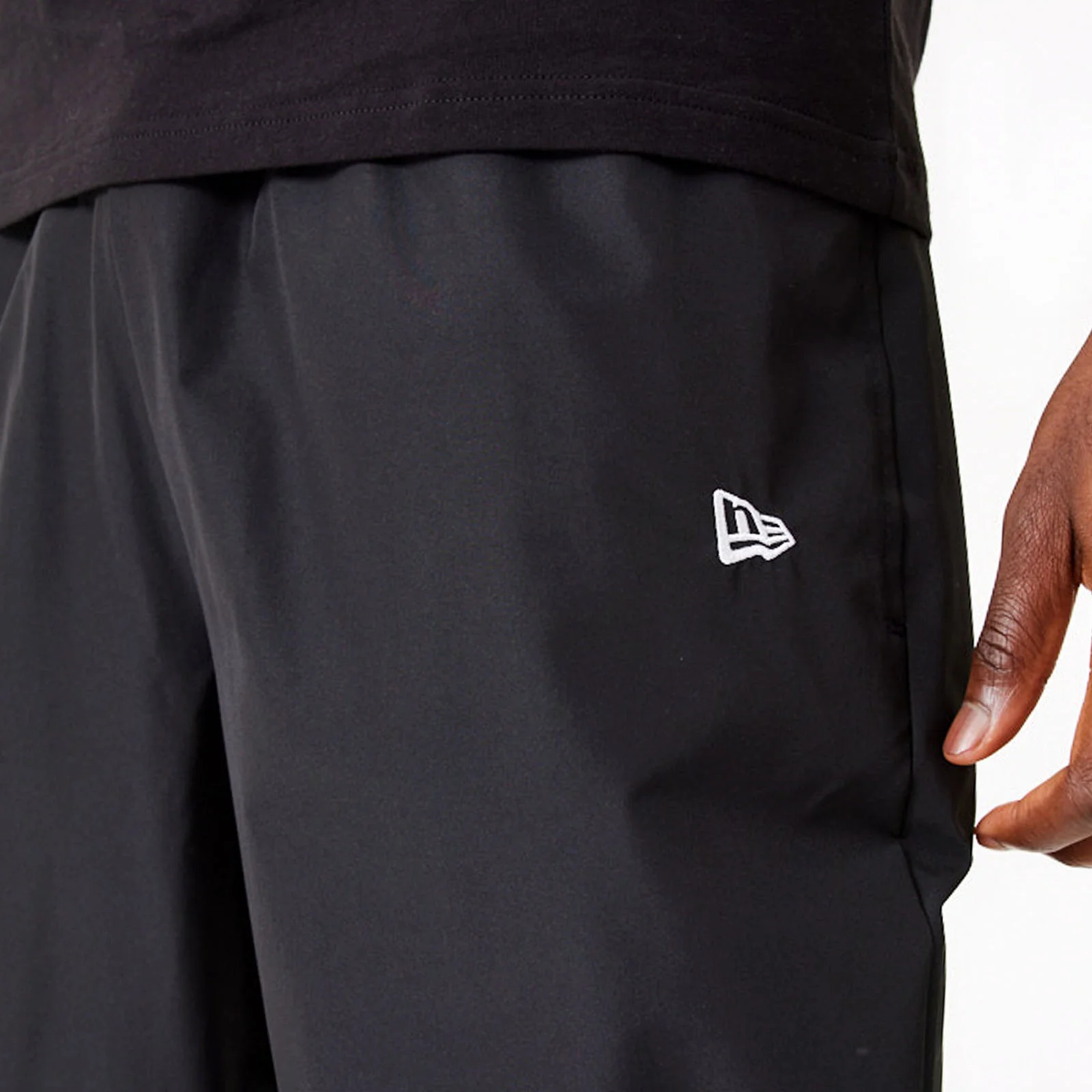 New Era Mens Brooklyn Nets All Over Pattern Panel Joggers - Black - Image 4