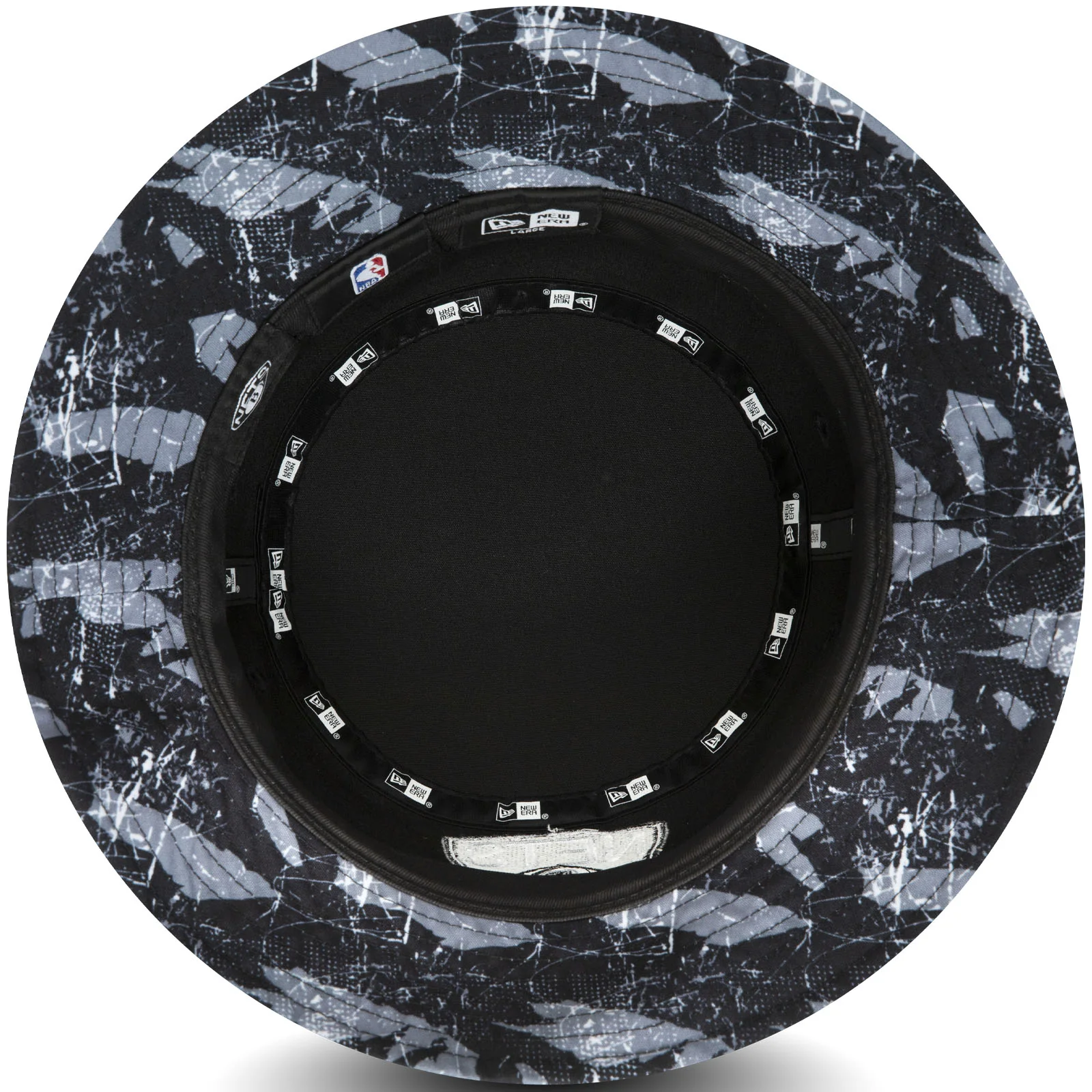 New Era Mens Brooklyn Nets Print Infill Bucket Hat - Black - Image 5
