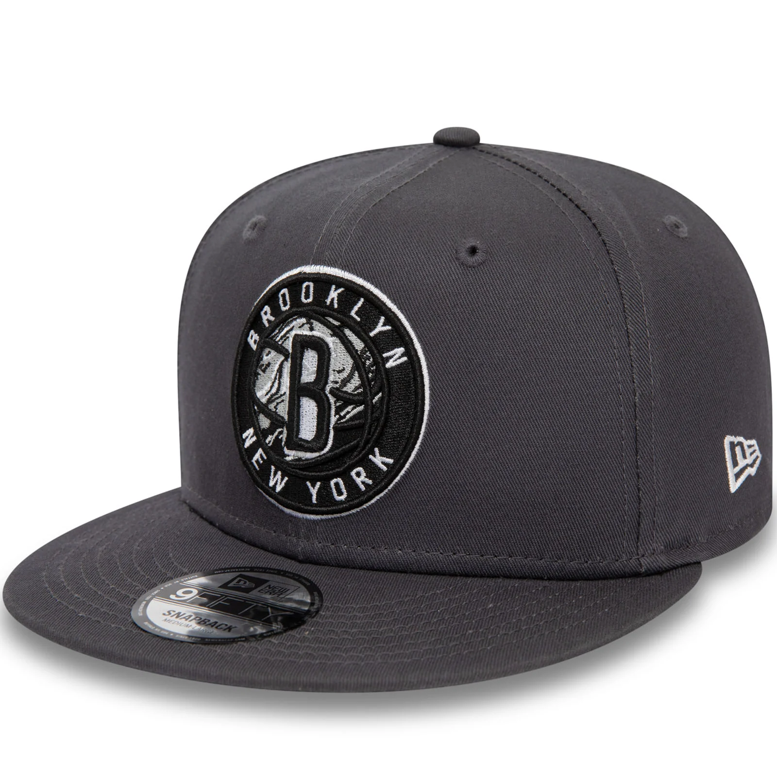 New Era Mens Brooklyn Nets Seasonal Infill 9FIFTY Snapback Cap - Black