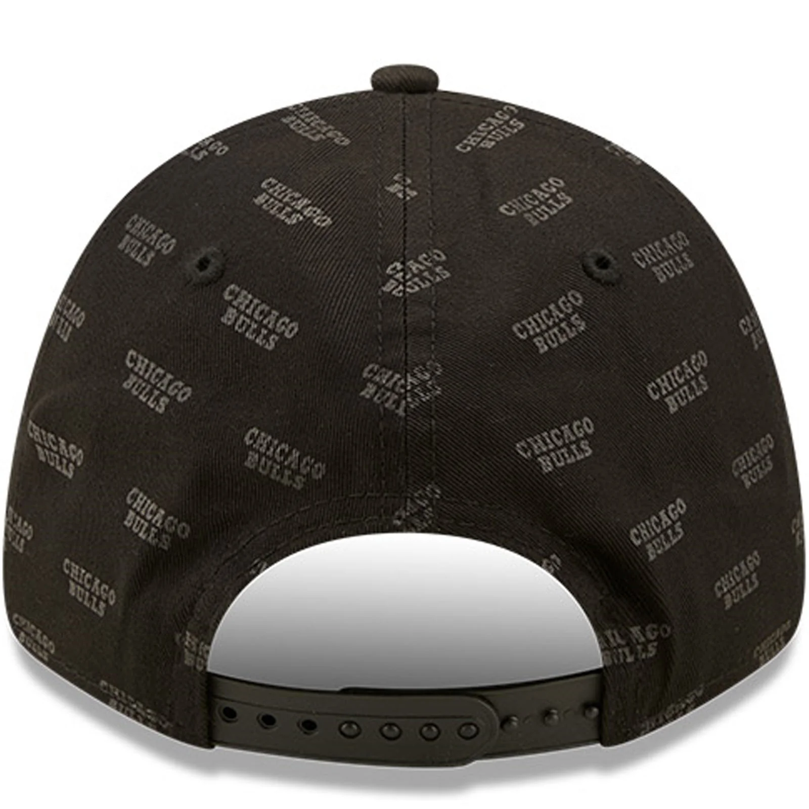 New Era Mens Chicago Bulls 9FORTY NBA Monogram Logo Baseball Cap - Black - Image 2