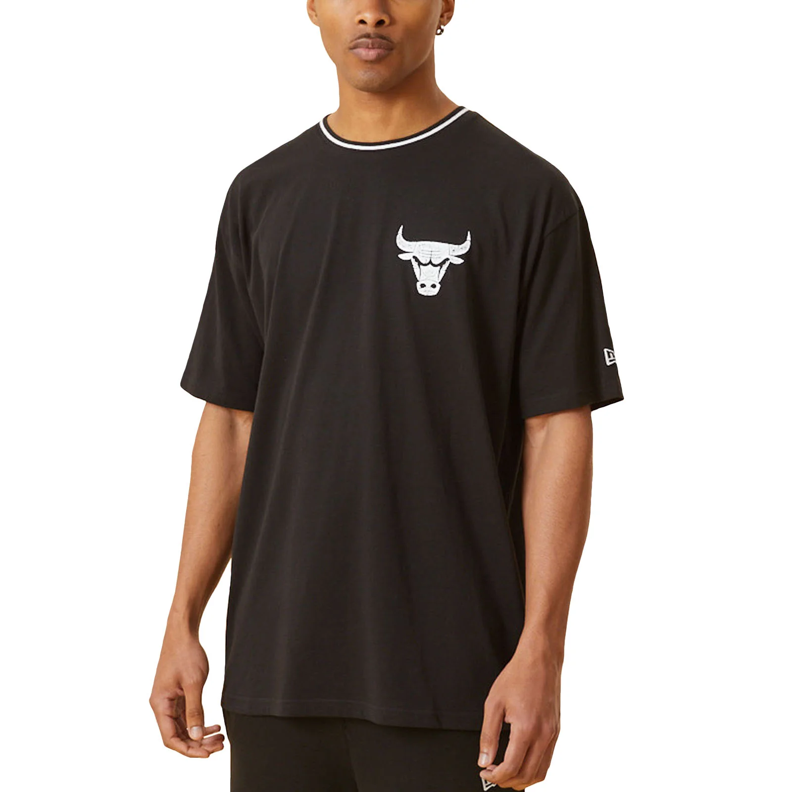 New Era Mens Chicago Bulls NBA Graphic Oversized T-Shirt - Black