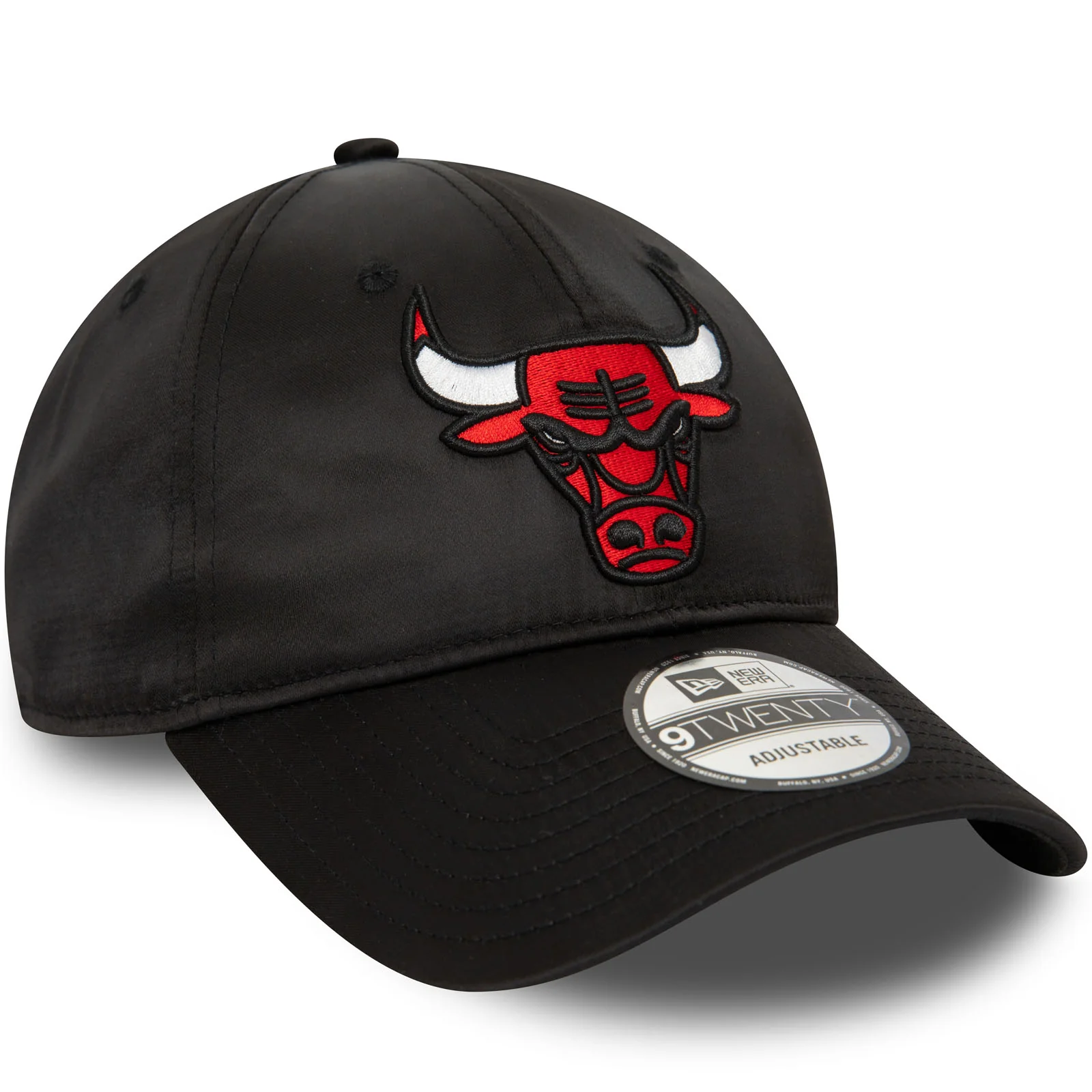 New Era Mens Chicago Bulls NBA Satin 9TWENTY Baseball Cap - Black - Image 3