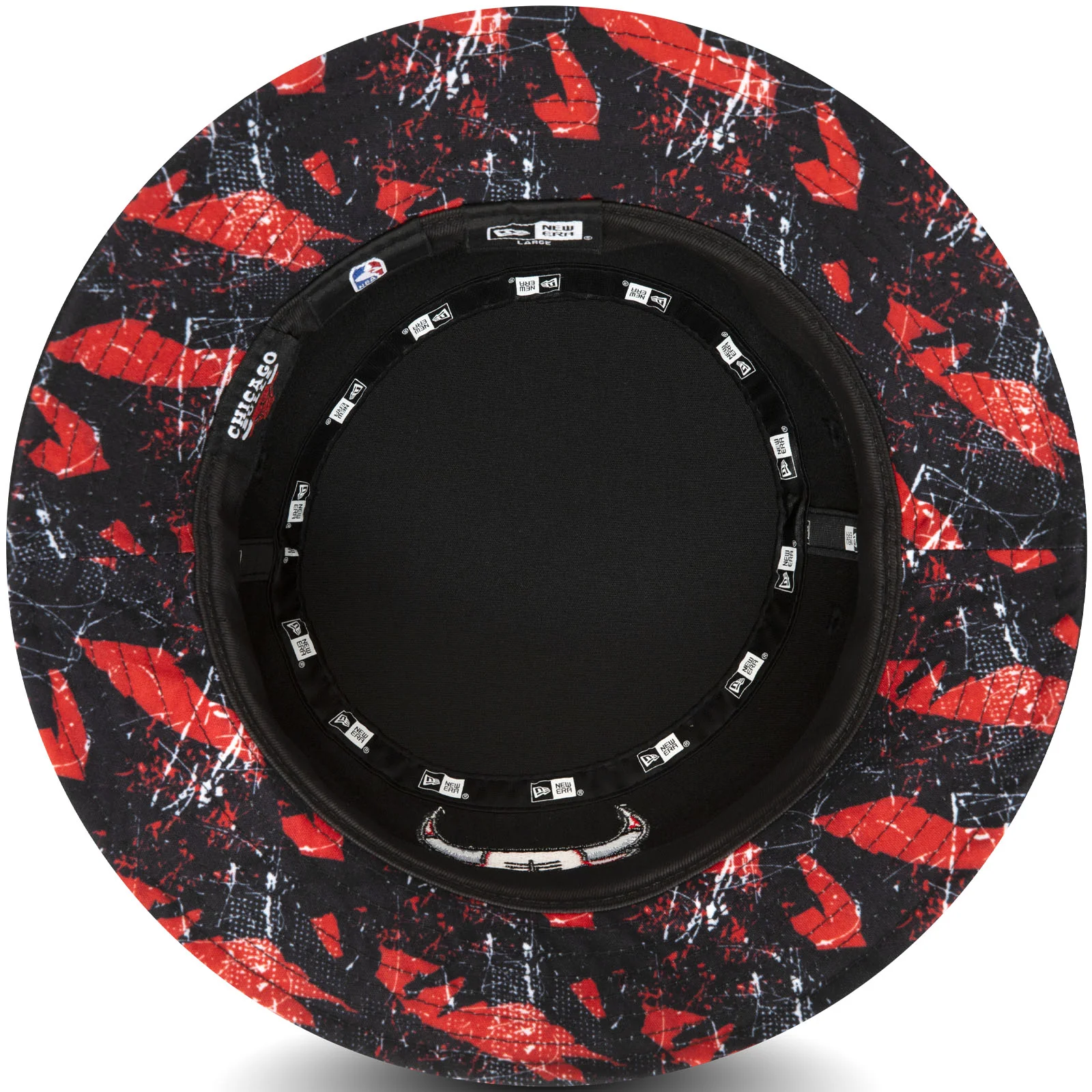 New Era Mens Chicago Bulls Print Infill Bucket Hat - Black - Image 5