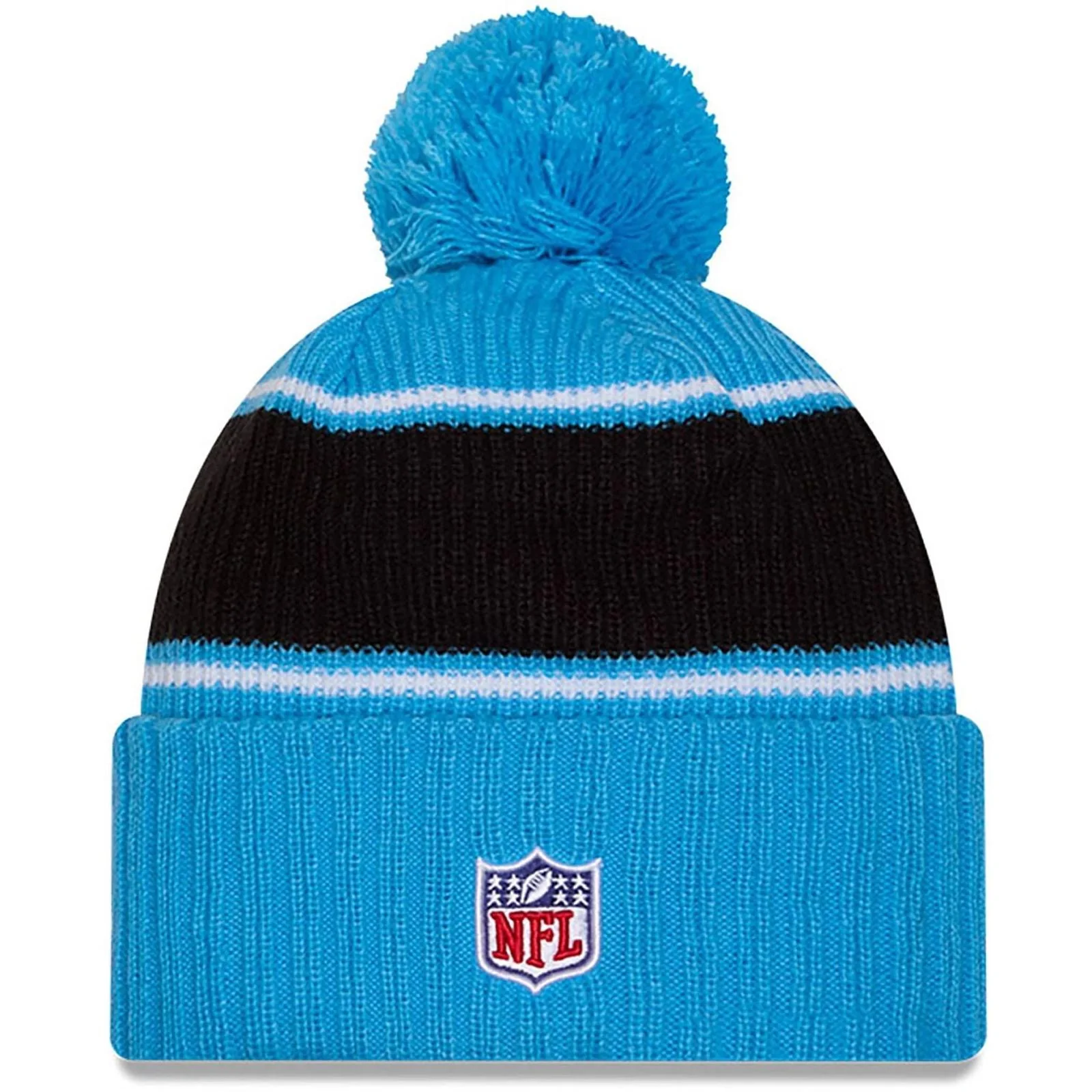 New Era Mens Knits Carolina Panthers Bobble Hat - Blue - Image 2