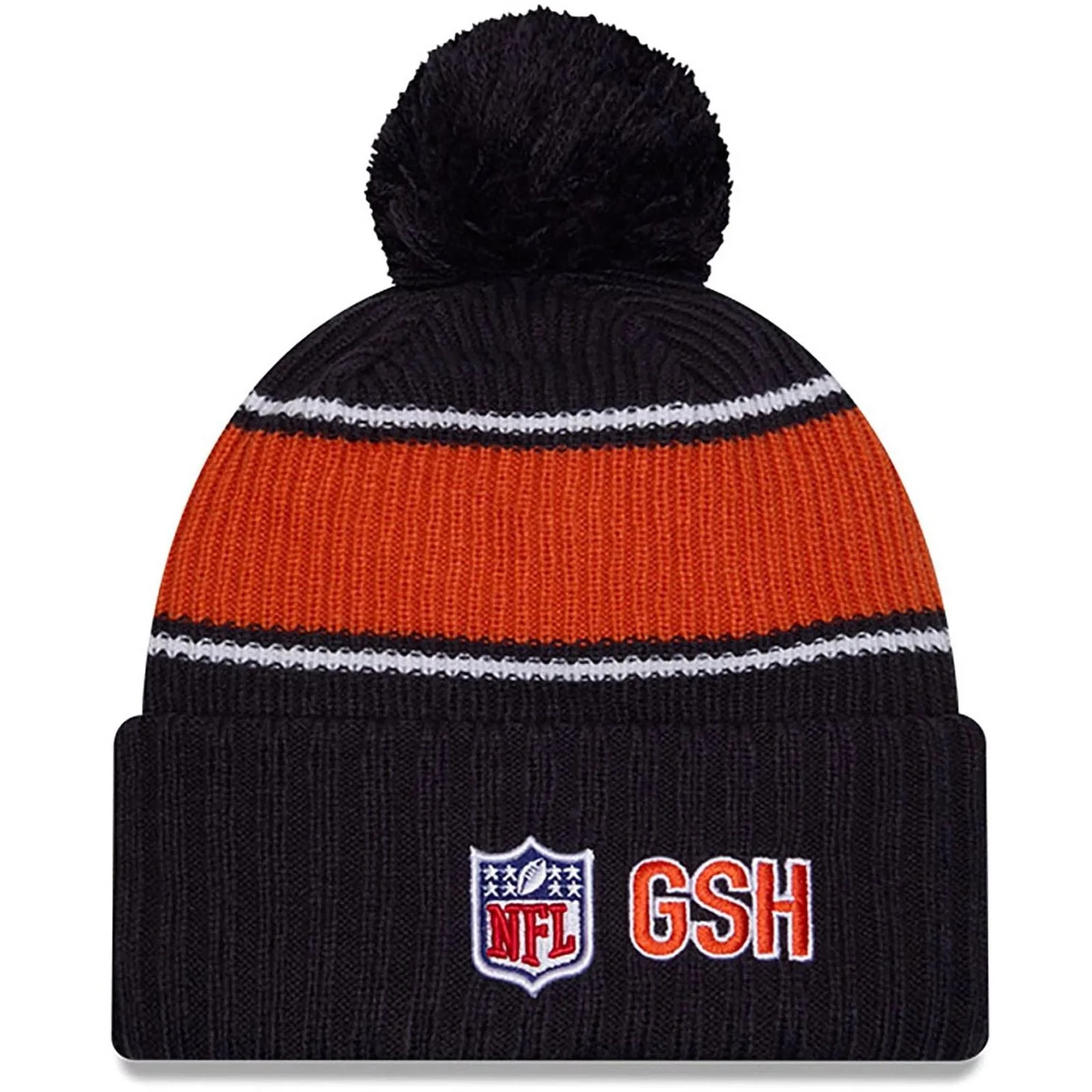 New Era Mens Knits Chicago Bears Bobble Hat - Navy - Image 2