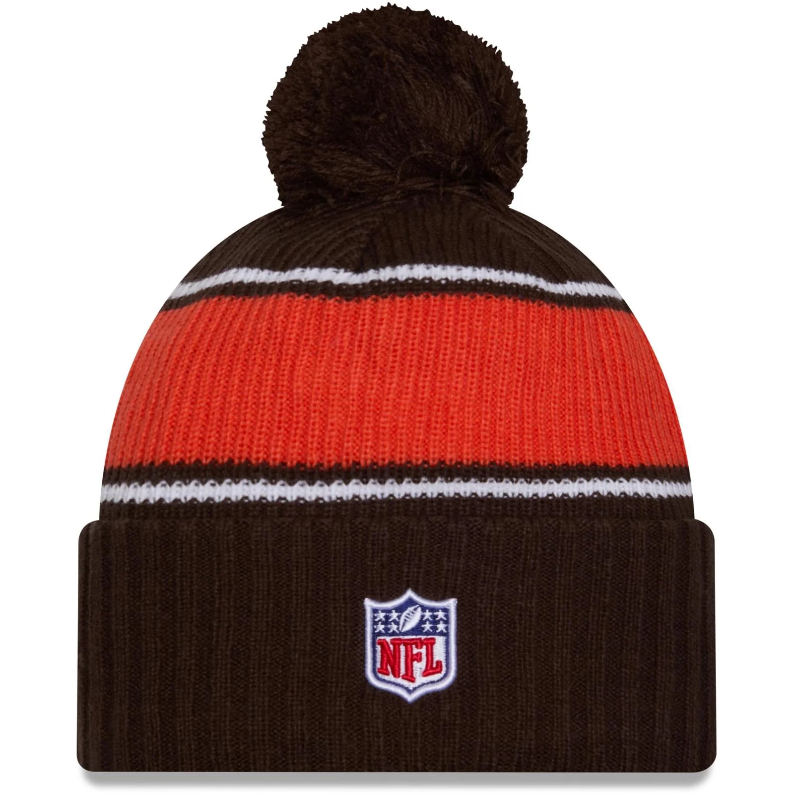 New Era Mens Knits Cleveland Browns NFL Bobble Hat - Dark Blue - Image 2