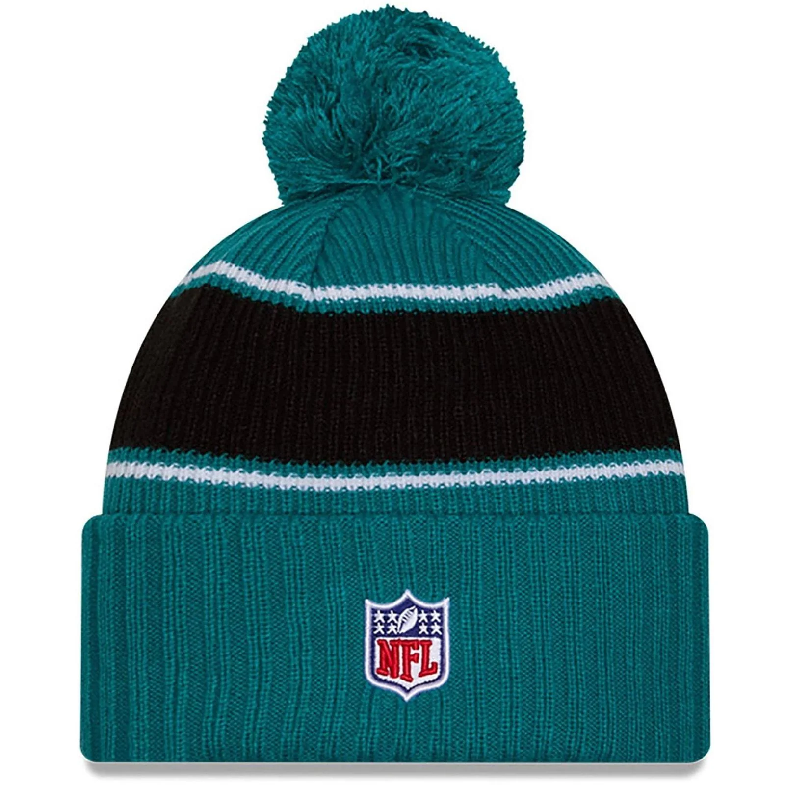 New Era Mens Knits Jacksonville Jaguars Bobble Hat - Turquoise - Image 2