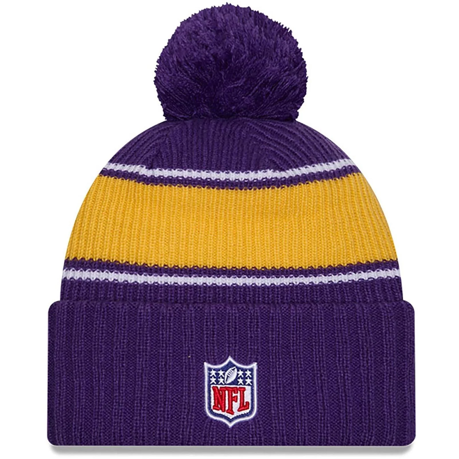 New Era Mens Knits Minnesota Vikings Bobble Hat - Purple - Image 2