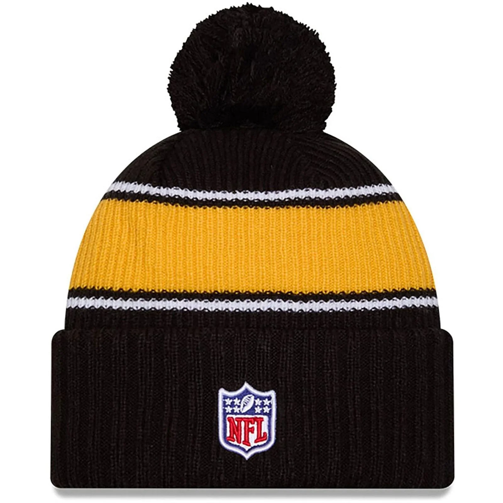 New Era Mens Knits Pittsburgh Steelers Bobble Hat - Black - Image 2