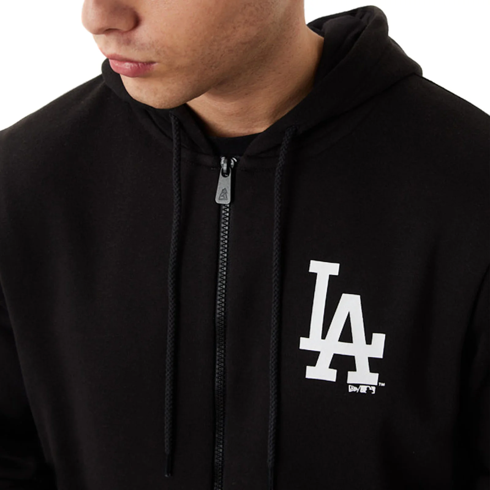 New Era Mens LA Dodgers MLB League Essentials Full Zip Hoodie - Black - Image 4