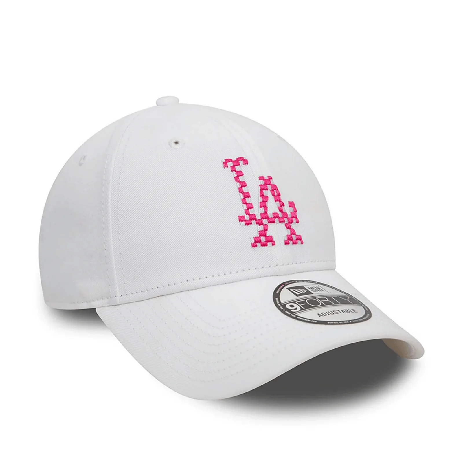 New Era Mens LA Dodgers Seasonal Infill 9FORTY Baseball Cap - White - Image 2