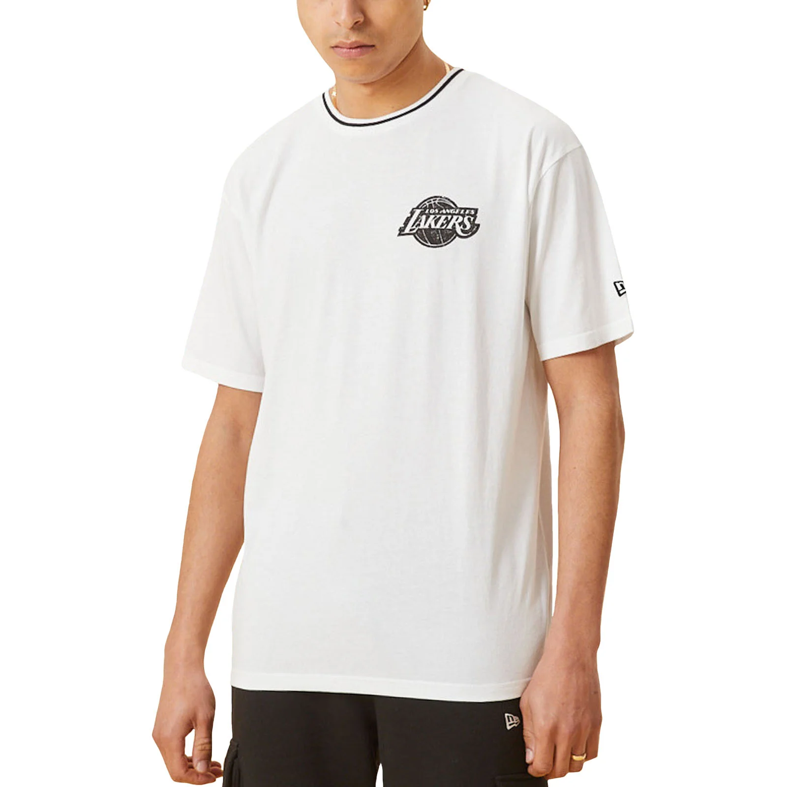 New Era Mens LA Lakers Graphic Oversized T-Shirt - White